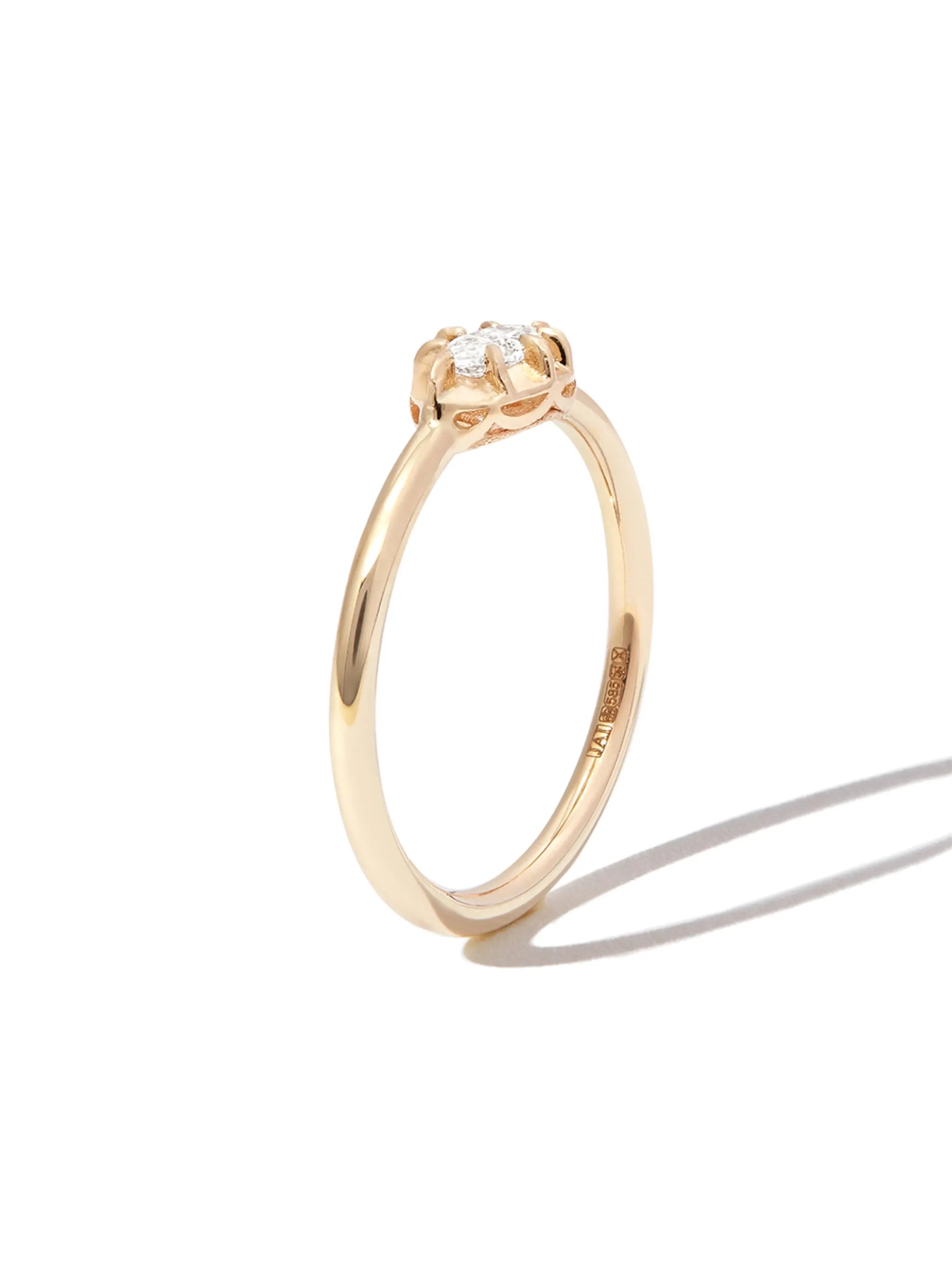 14kt yellow gold Sophia white diamond ring