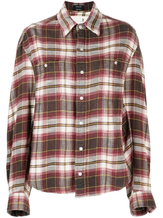 checked oversize shirt