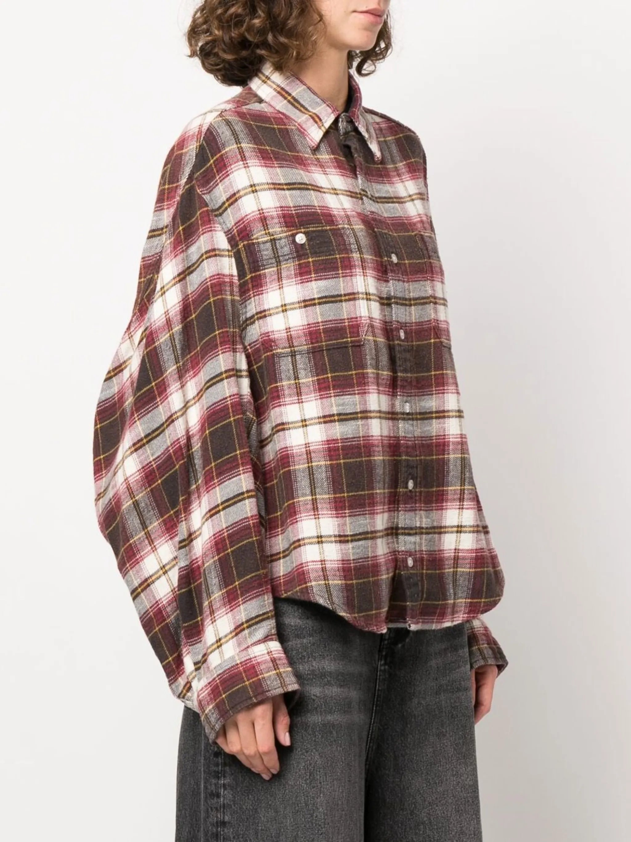 checked oversize shirt