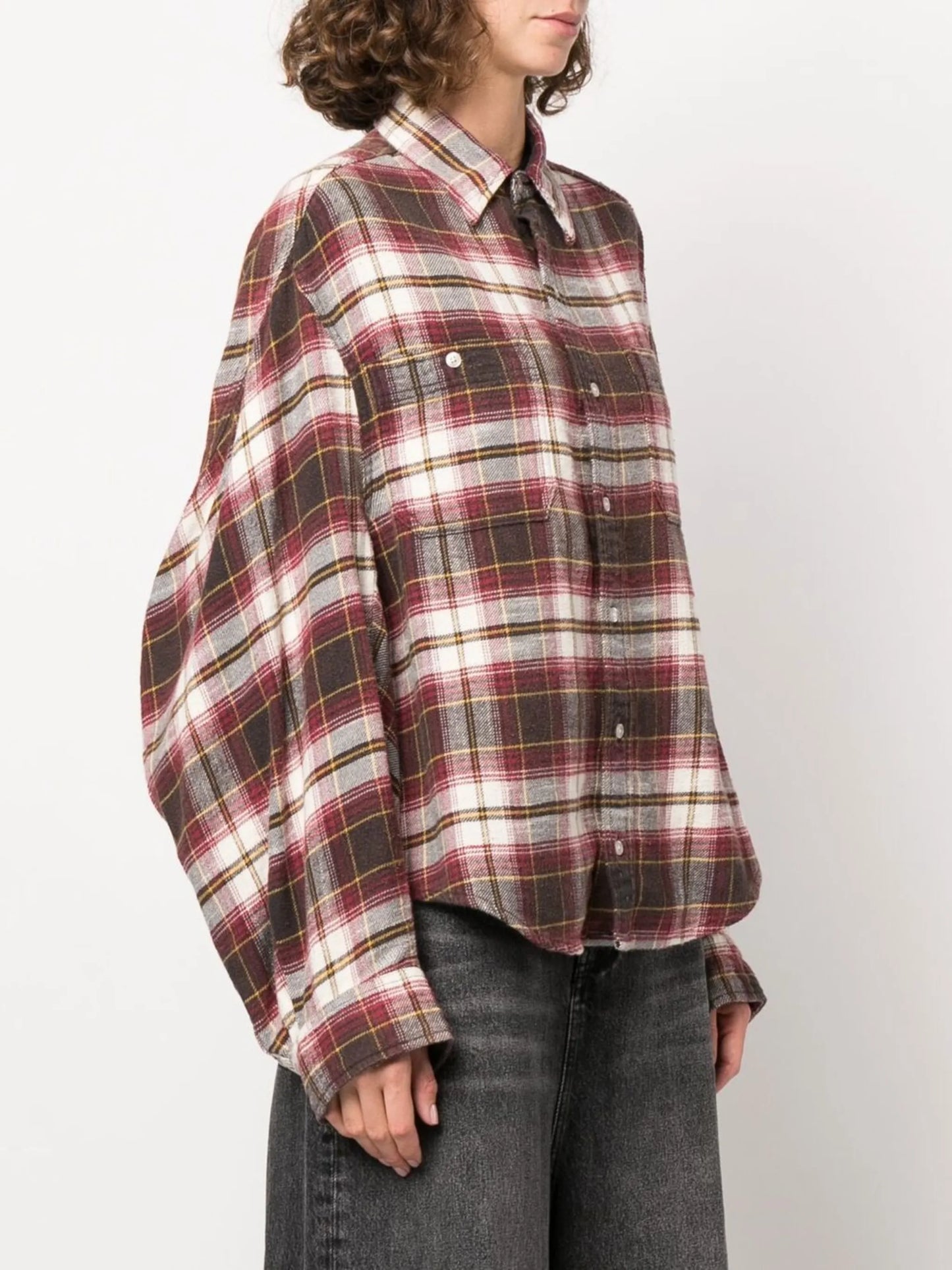 checked oversize shirt