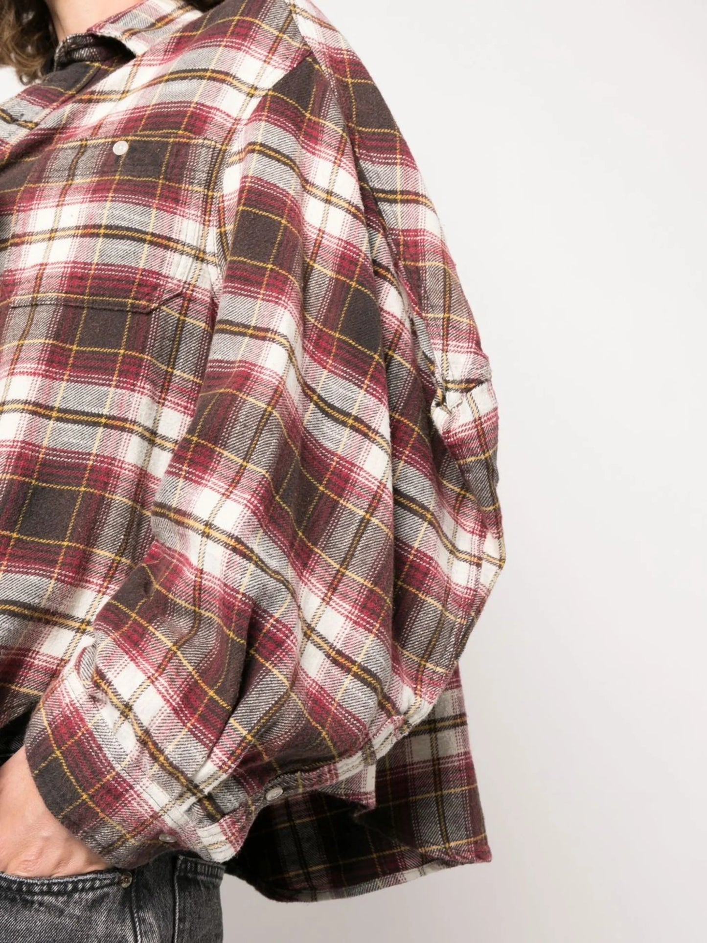 checked oversize shirt