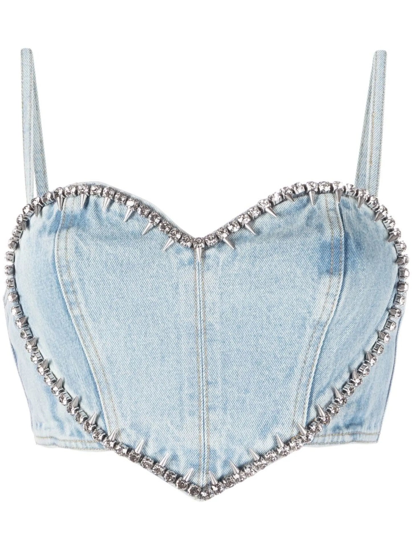 crystal-embellished crop top