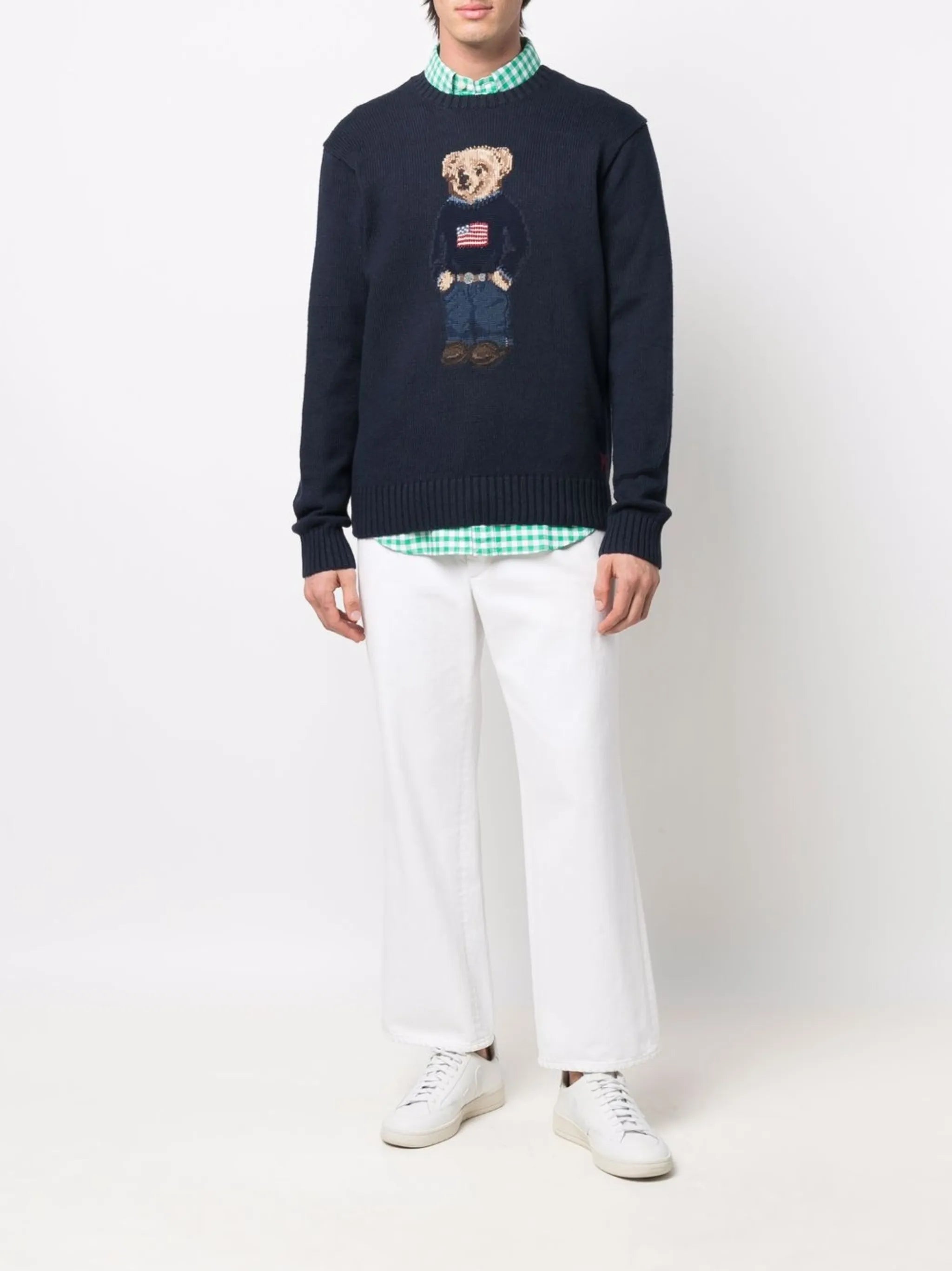 Polo Bear motif knitted jumper