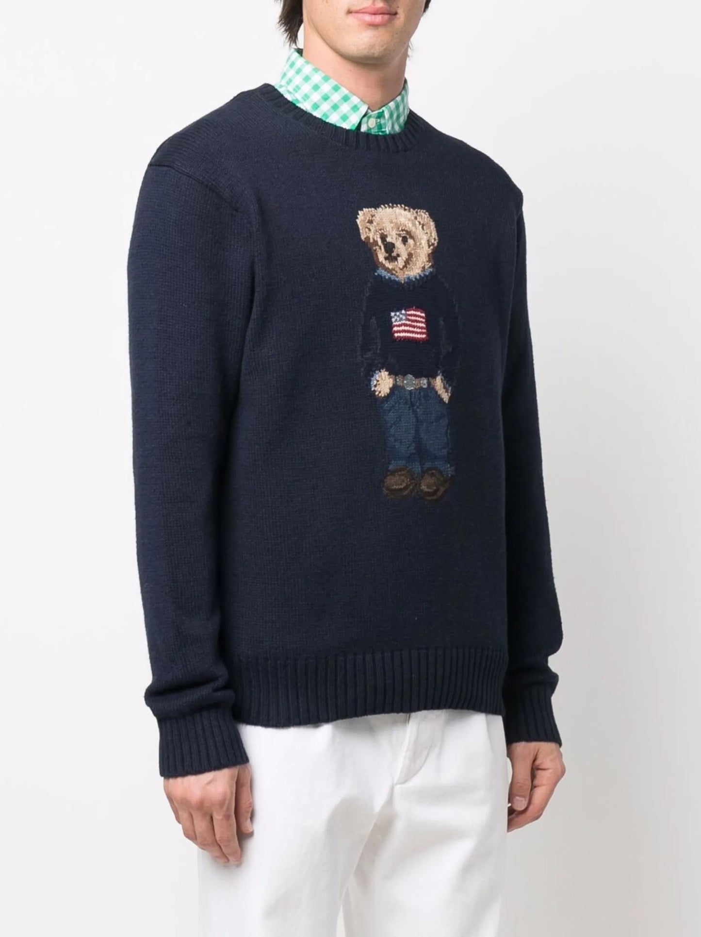 Polo Bear motif knitted jumper