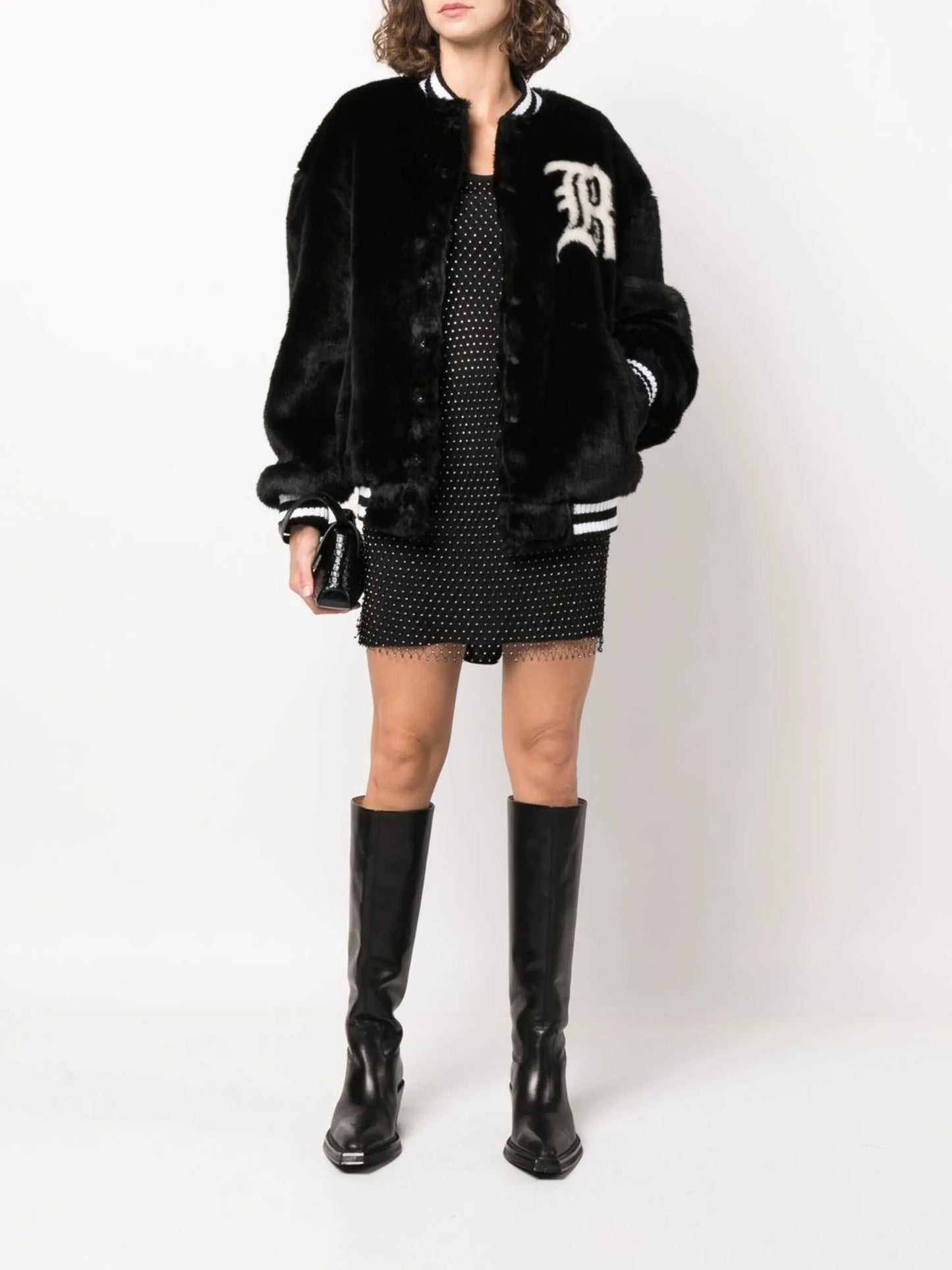 logo-print varsity jacket