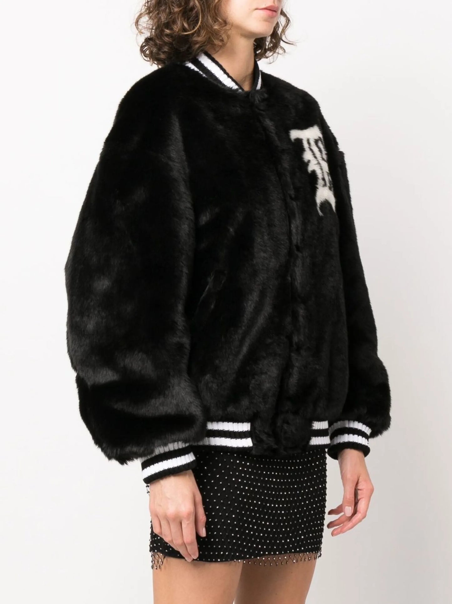 logo-print varsity jacket