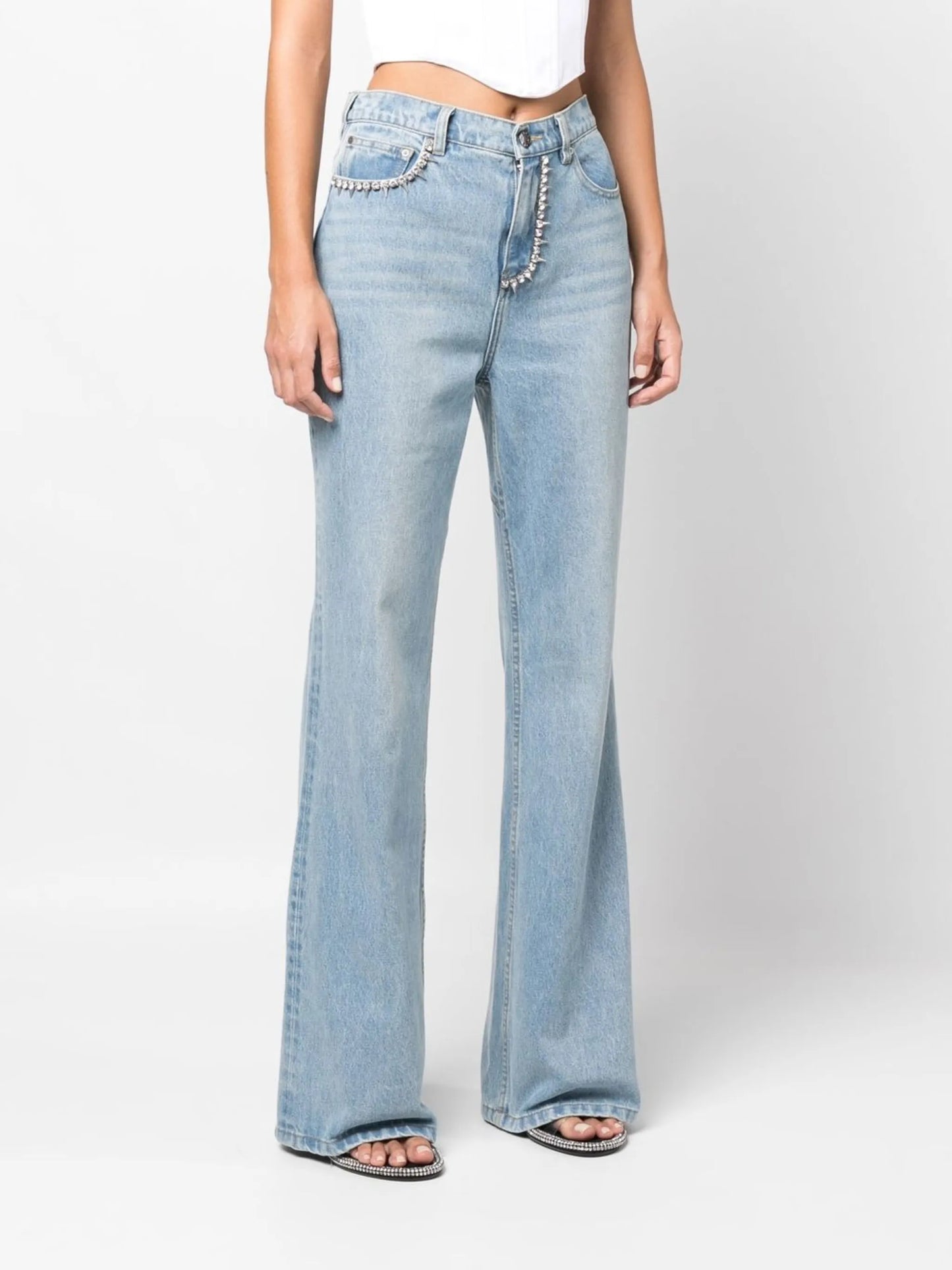 Nameplate flared jeans