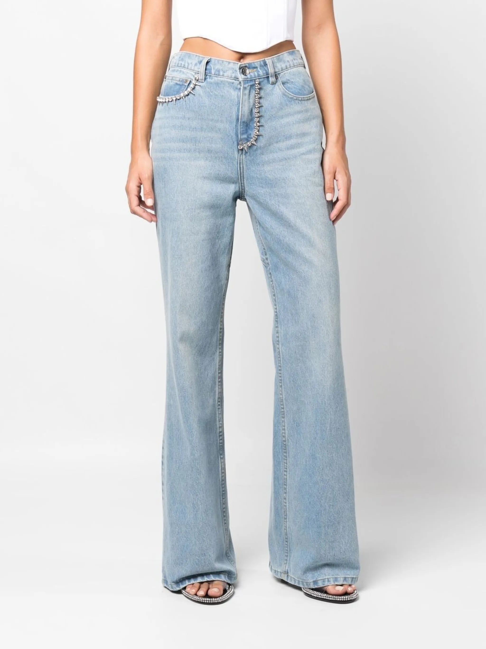 Nameplate flared jeans