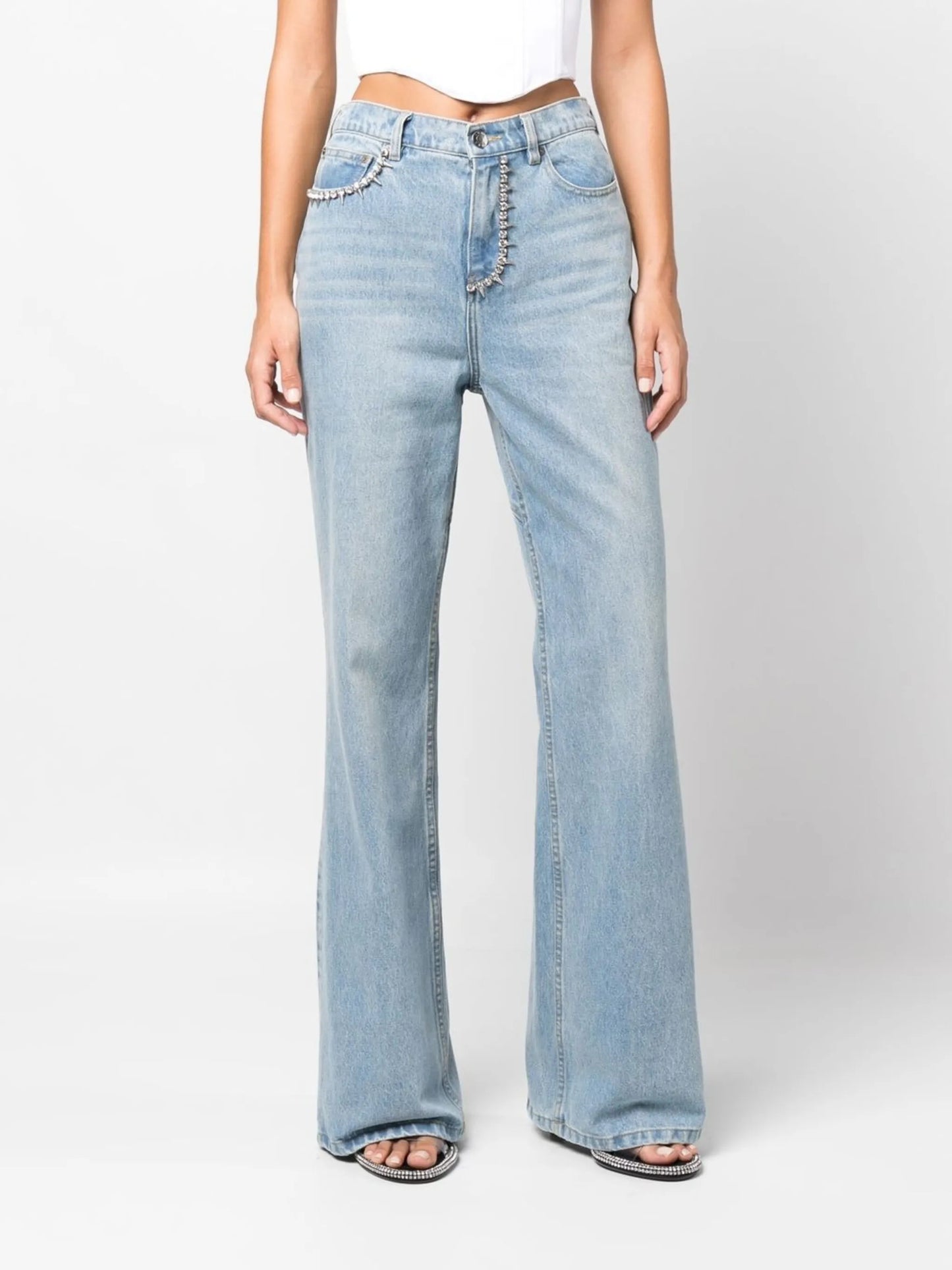 Nameplate flared jeans