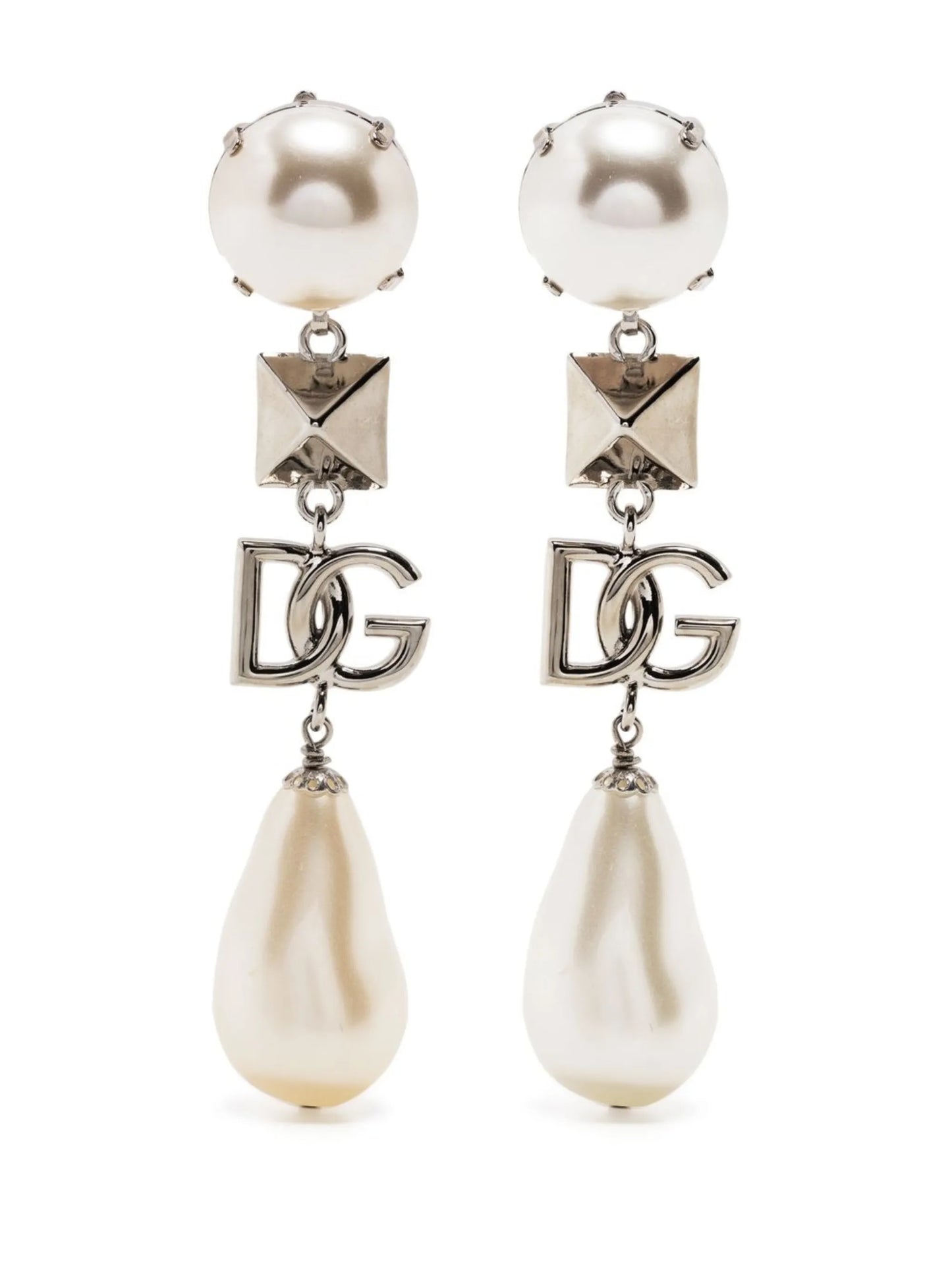 pearl-embellished clip-on earrings