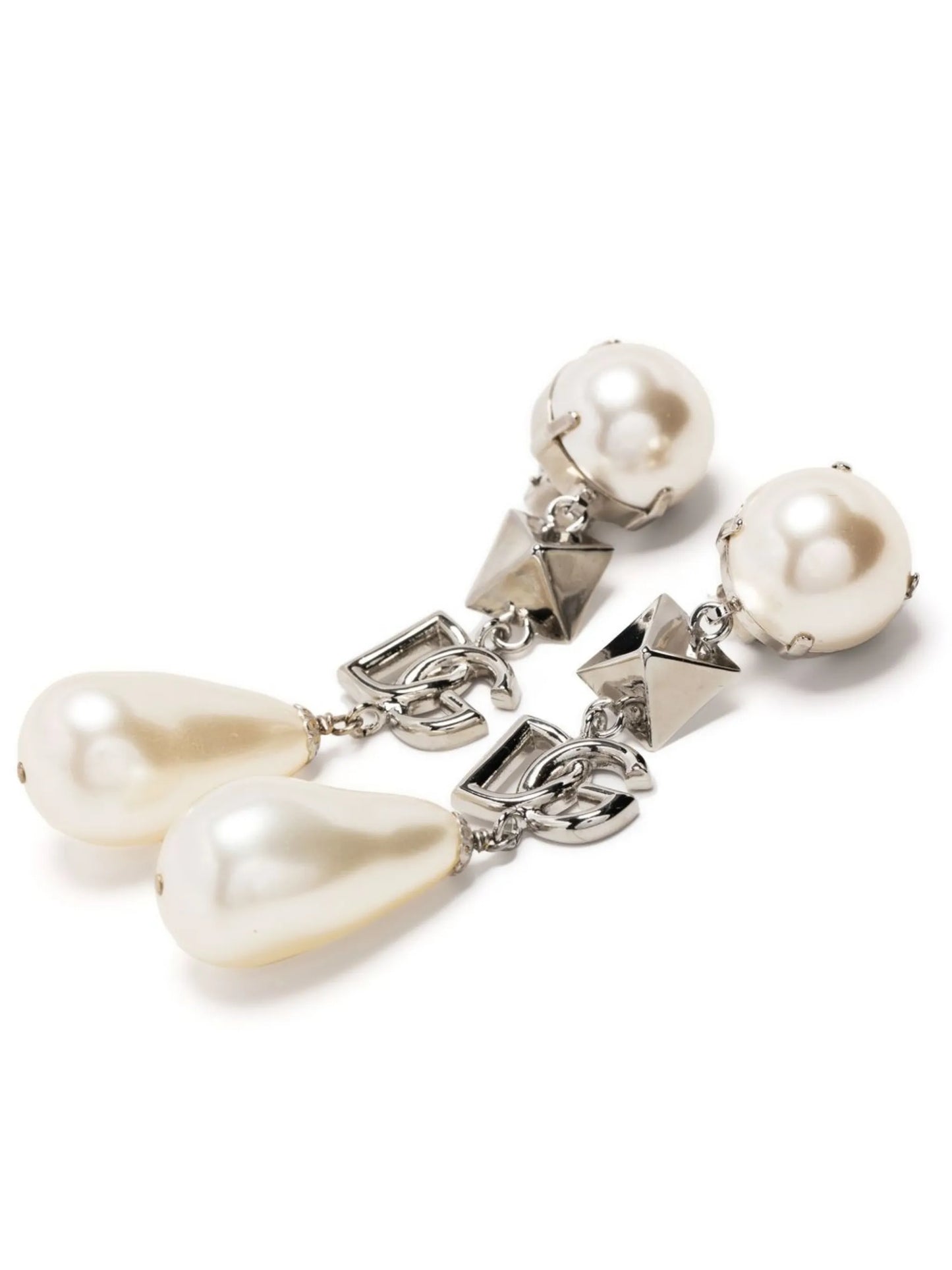 pearl-embellished clip-on earrings
