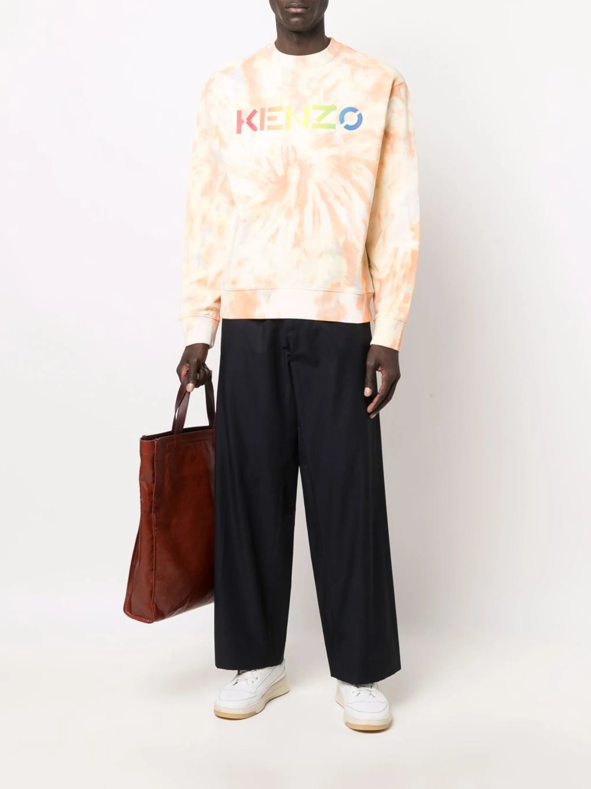 logo-print tie-dye sweatshirt