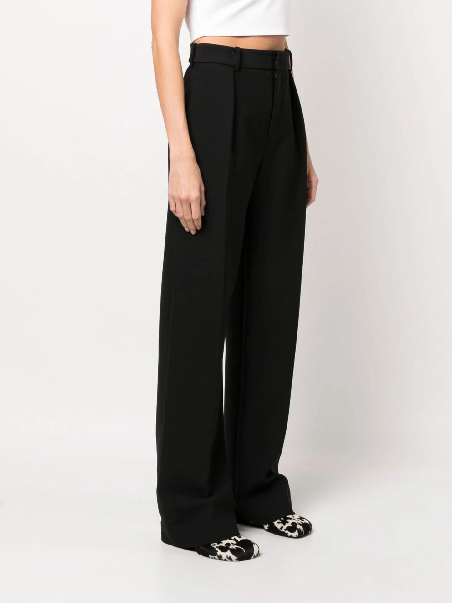 cut-out high-waisted trousers