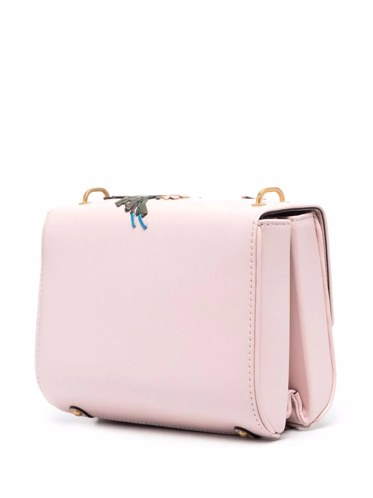 Stud Sign shoulder bag with floral embroidery