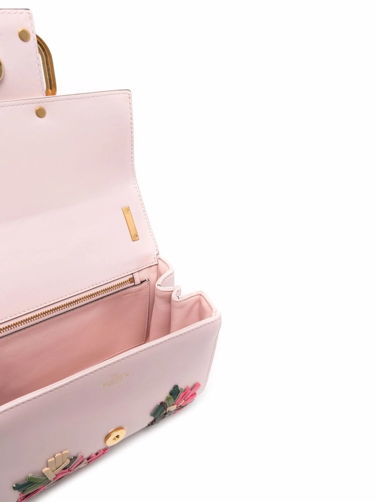 Stud Sign shoulder bag with floral embroidery