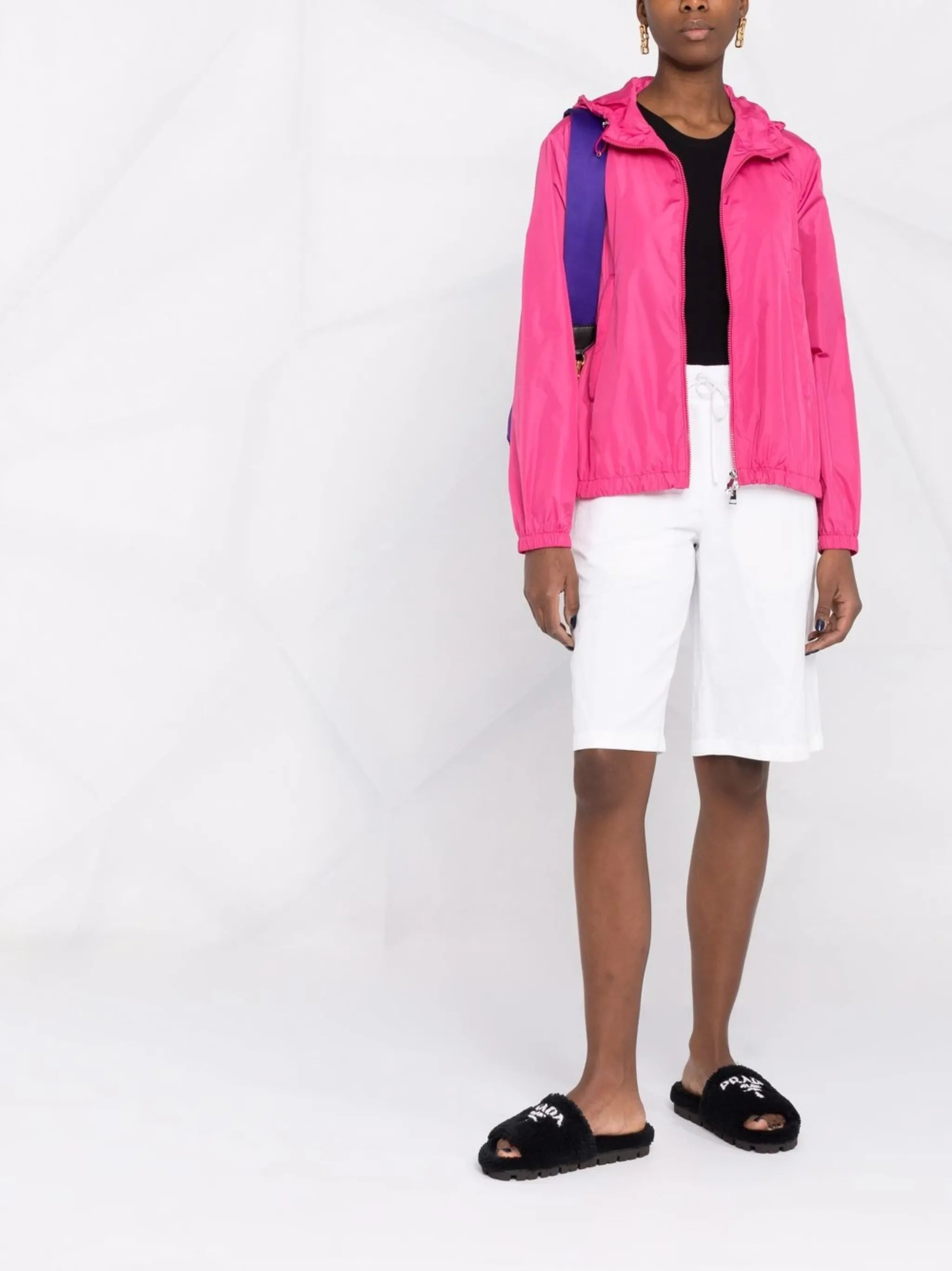 hooded zipped windbreaker