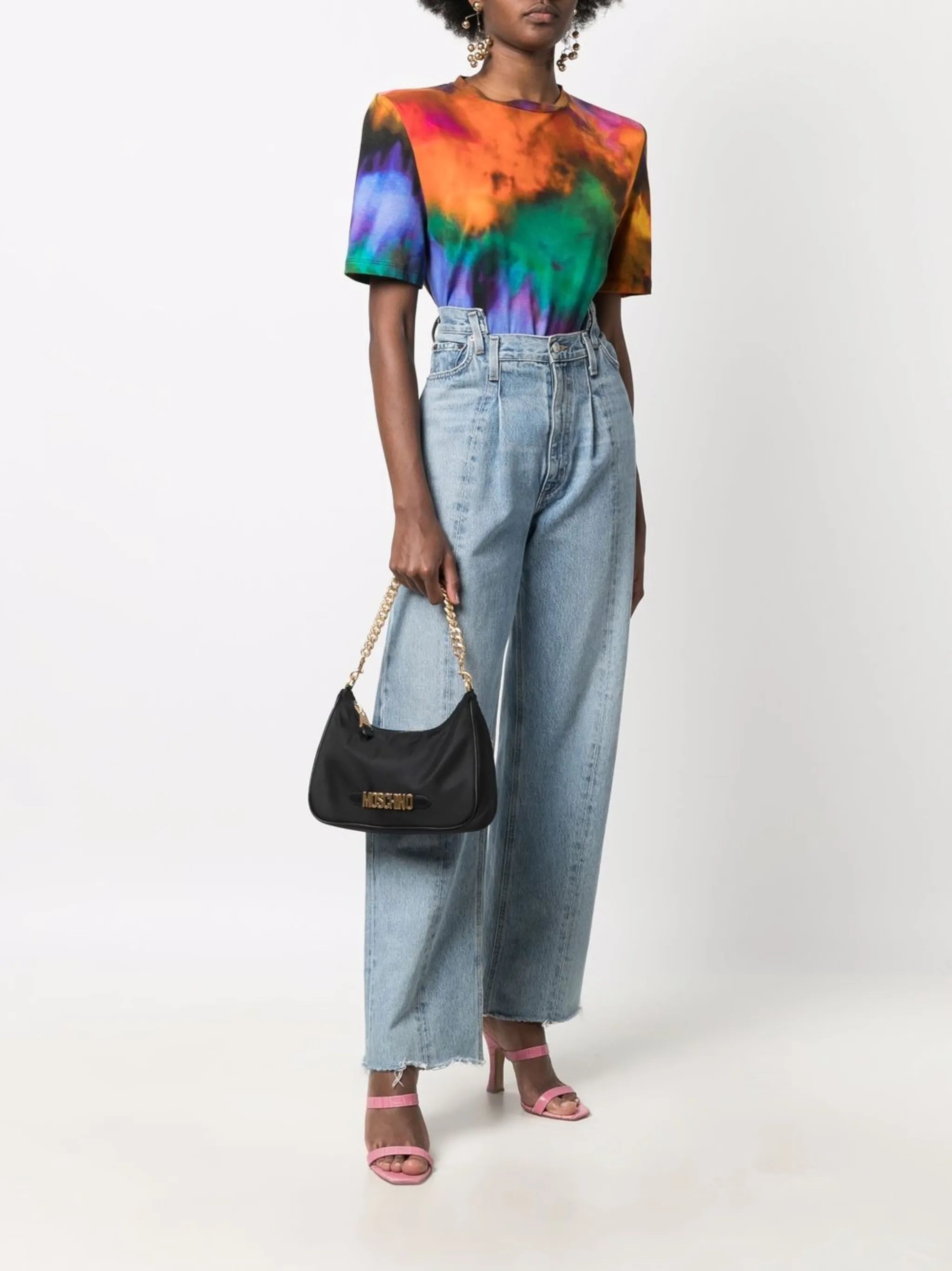 logo-plaque chain-link shoulder bag