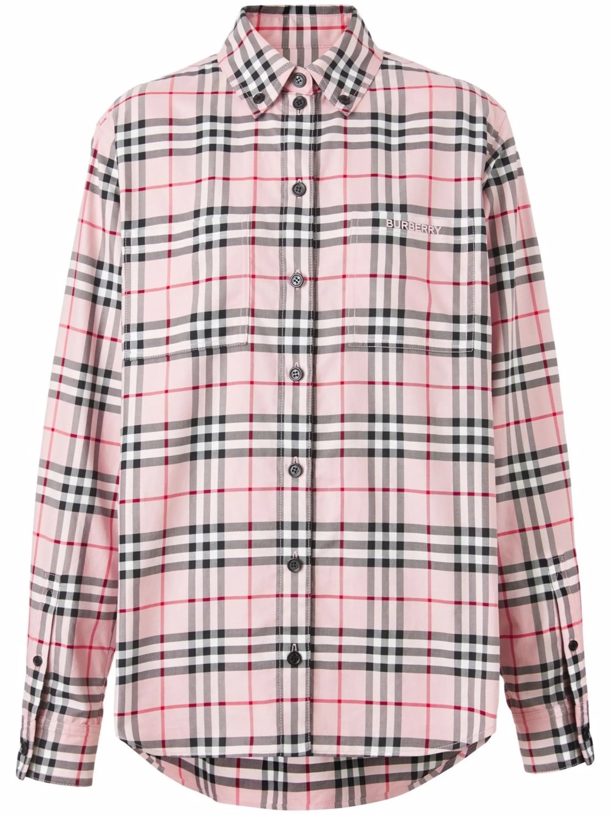 embroidered logo check shirt