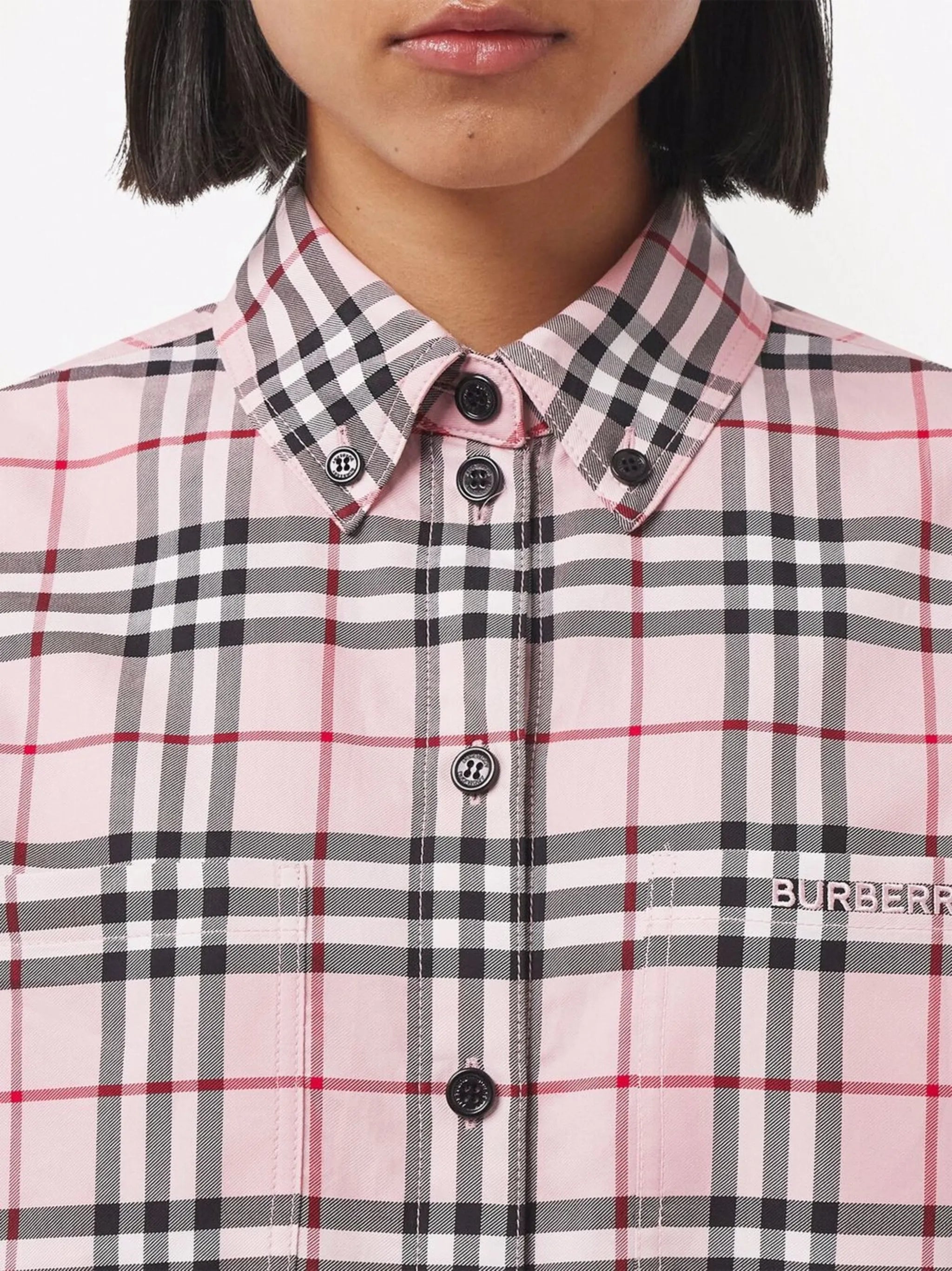 embroidered logo check shirt