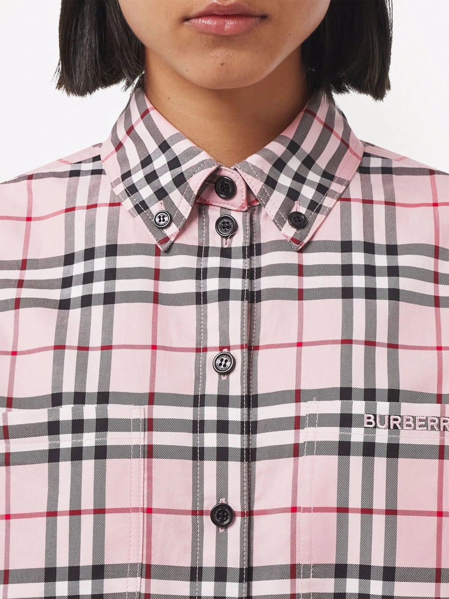 embroidered logo check shirt