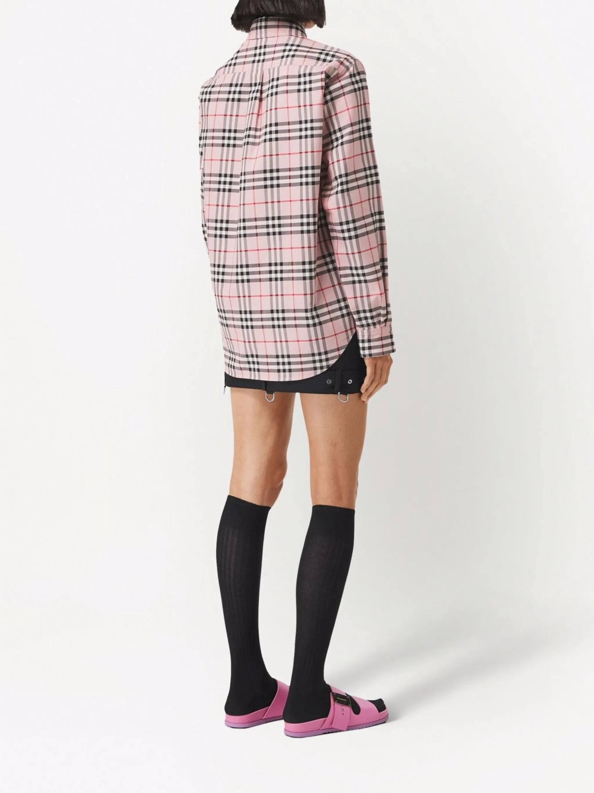 embroidered logo check shirt