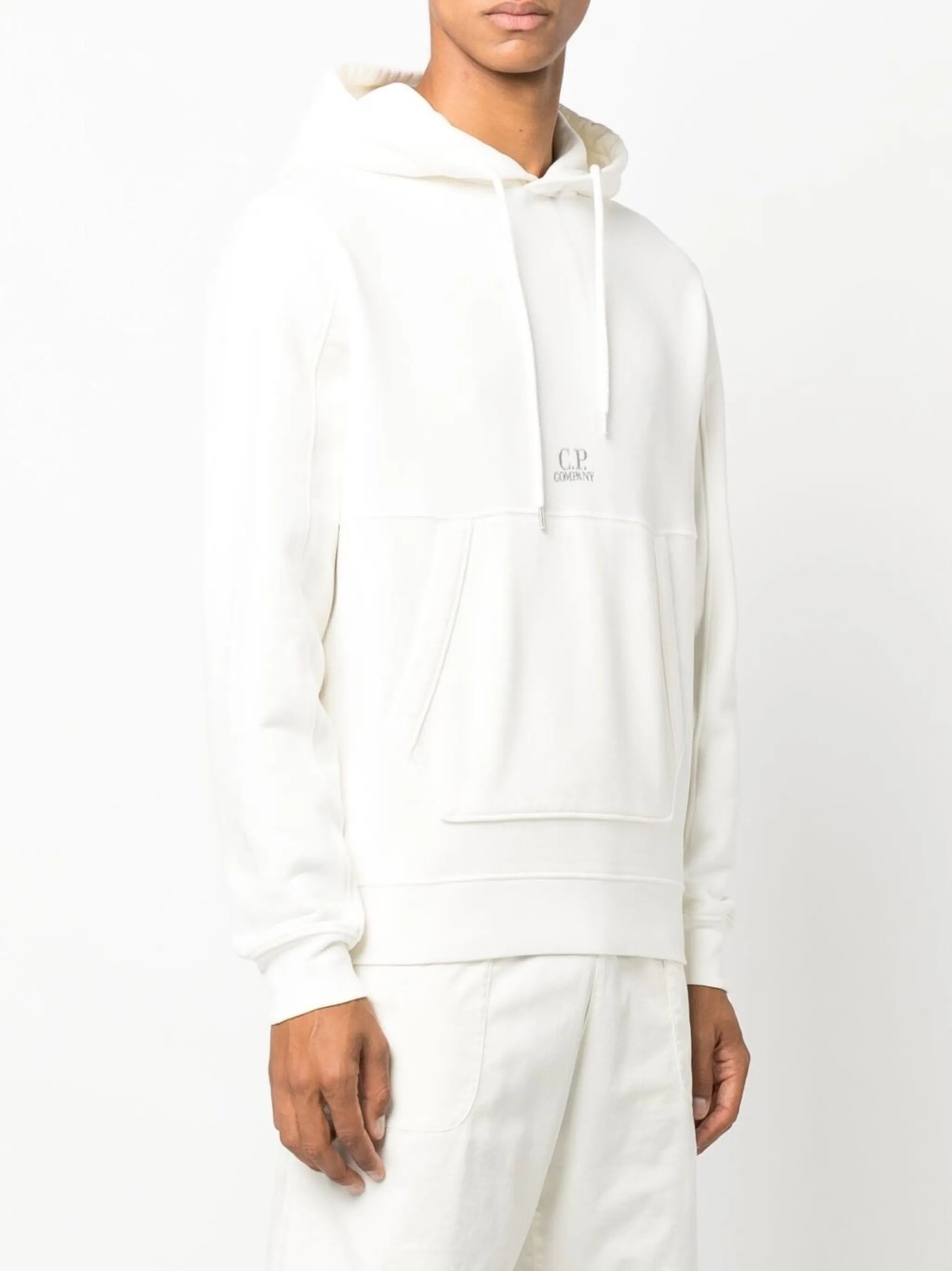 brushed-fleece drawstring hoodie