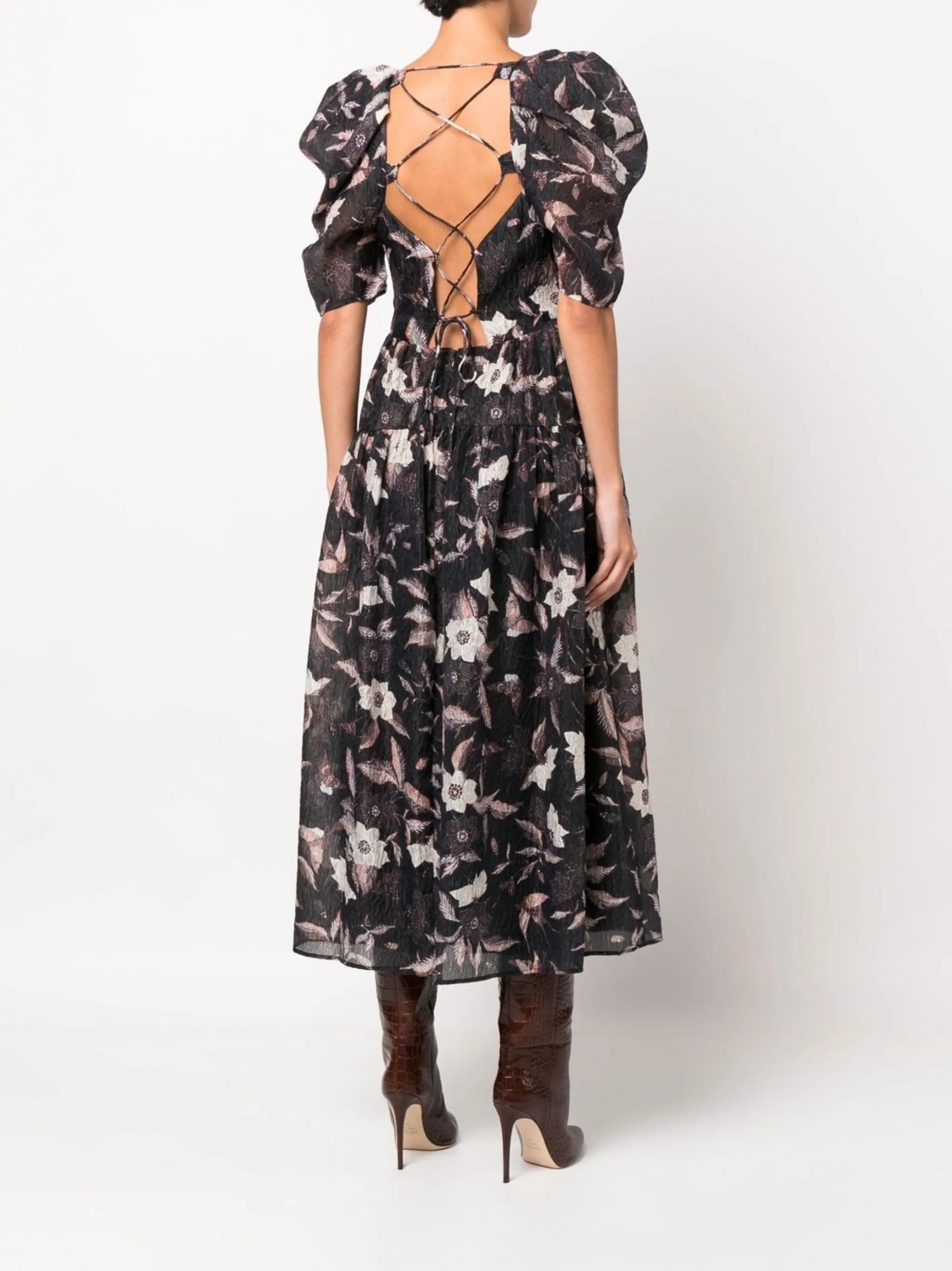 Talia lace-up maxi dress