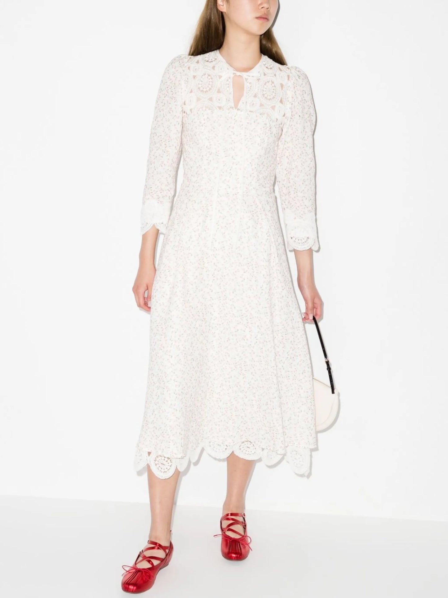 floral-print midi dress