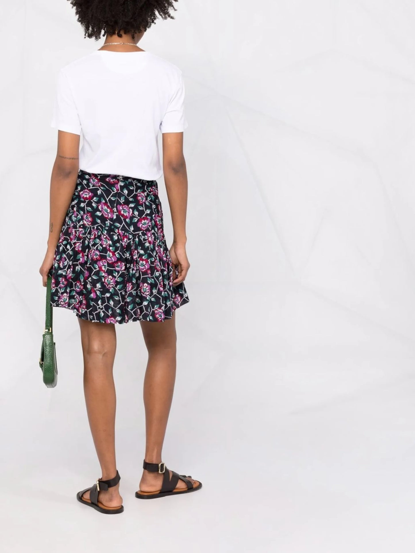 floral-print asymmetric skirt