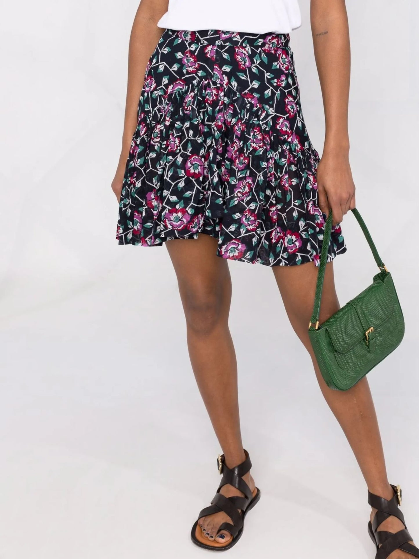 floral-print asymmetric skirt