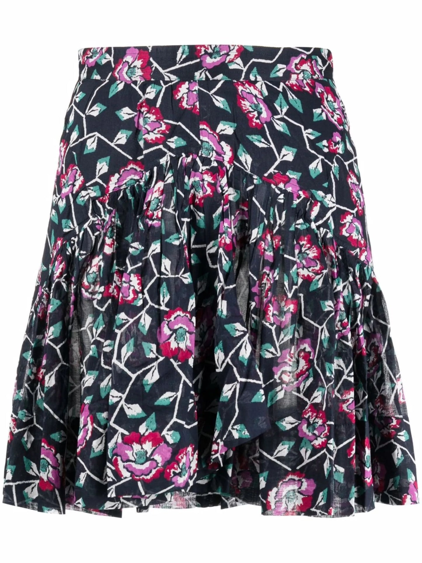 floral-print asymmetric skirt