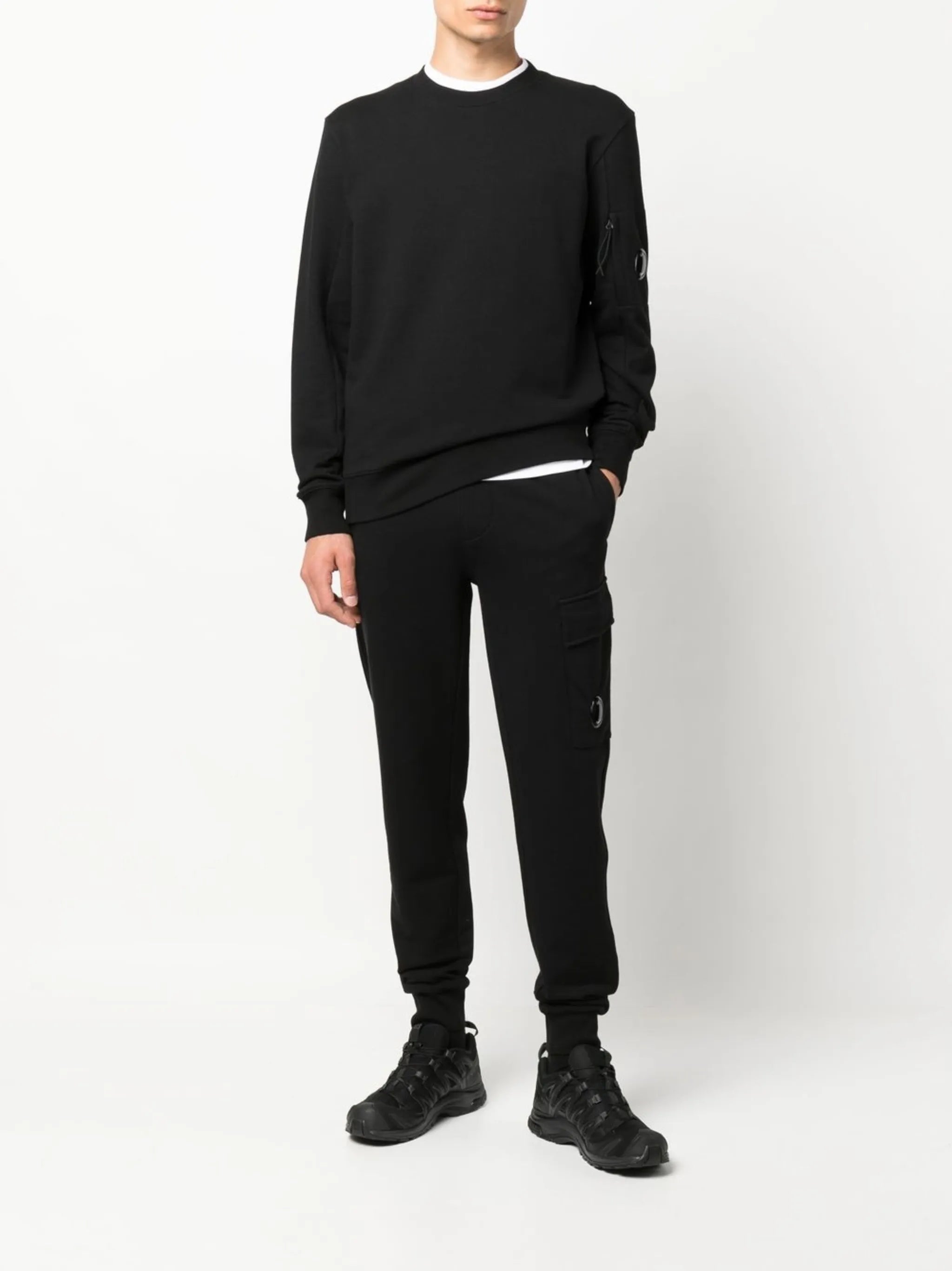 Lens-detail crew-neck sweatshirt