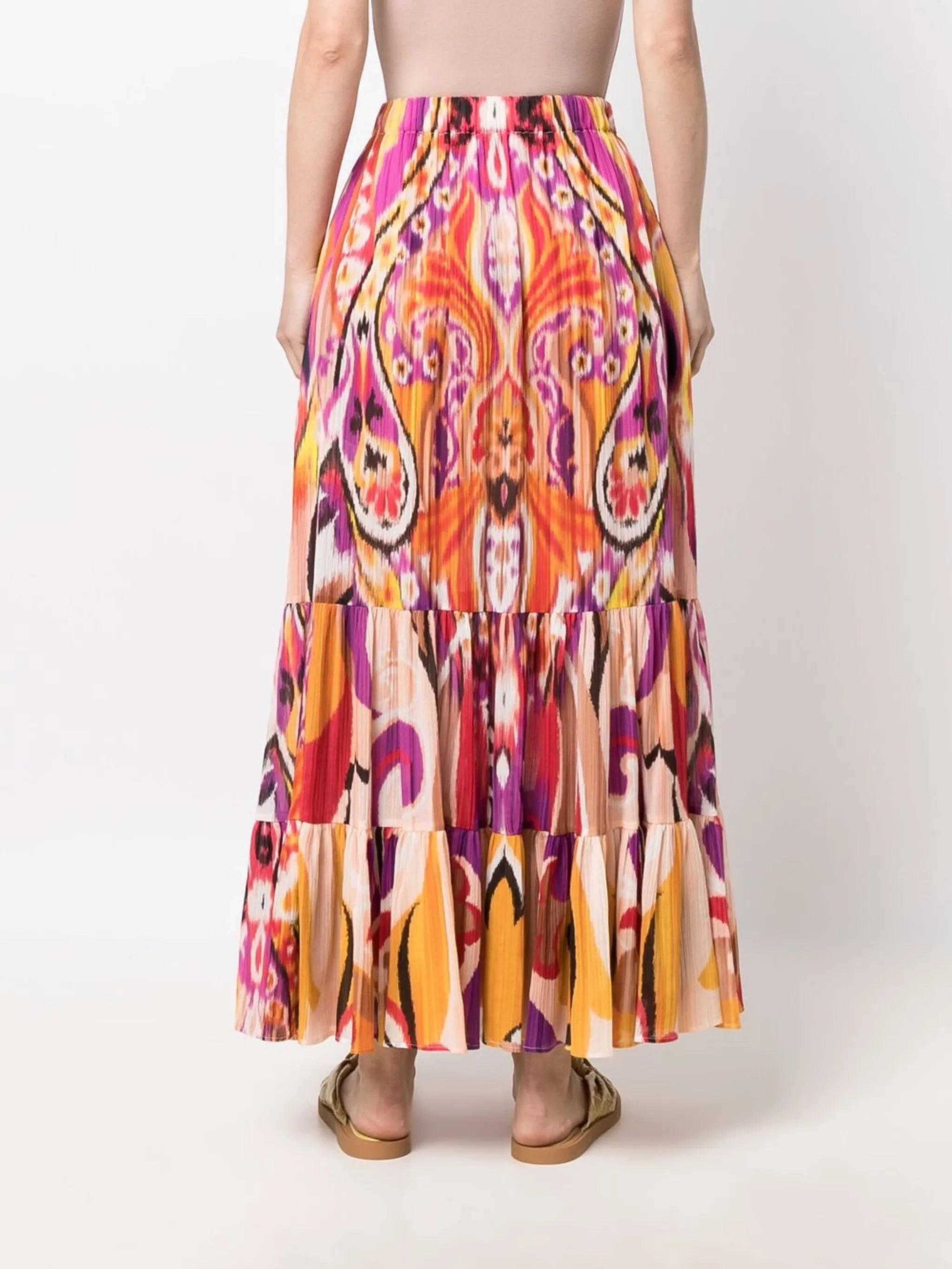 patterned high-waisted maxi skirt