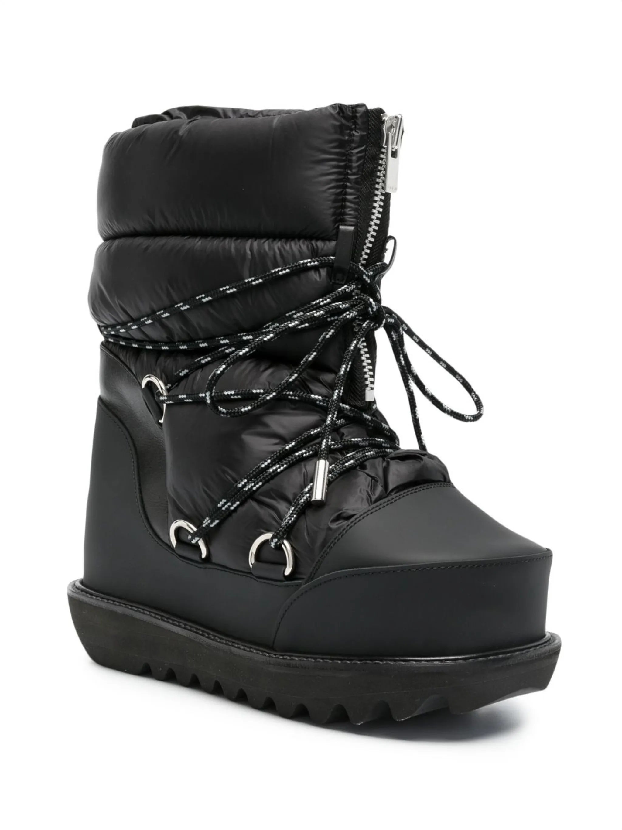 quilted lace-up ankle boots