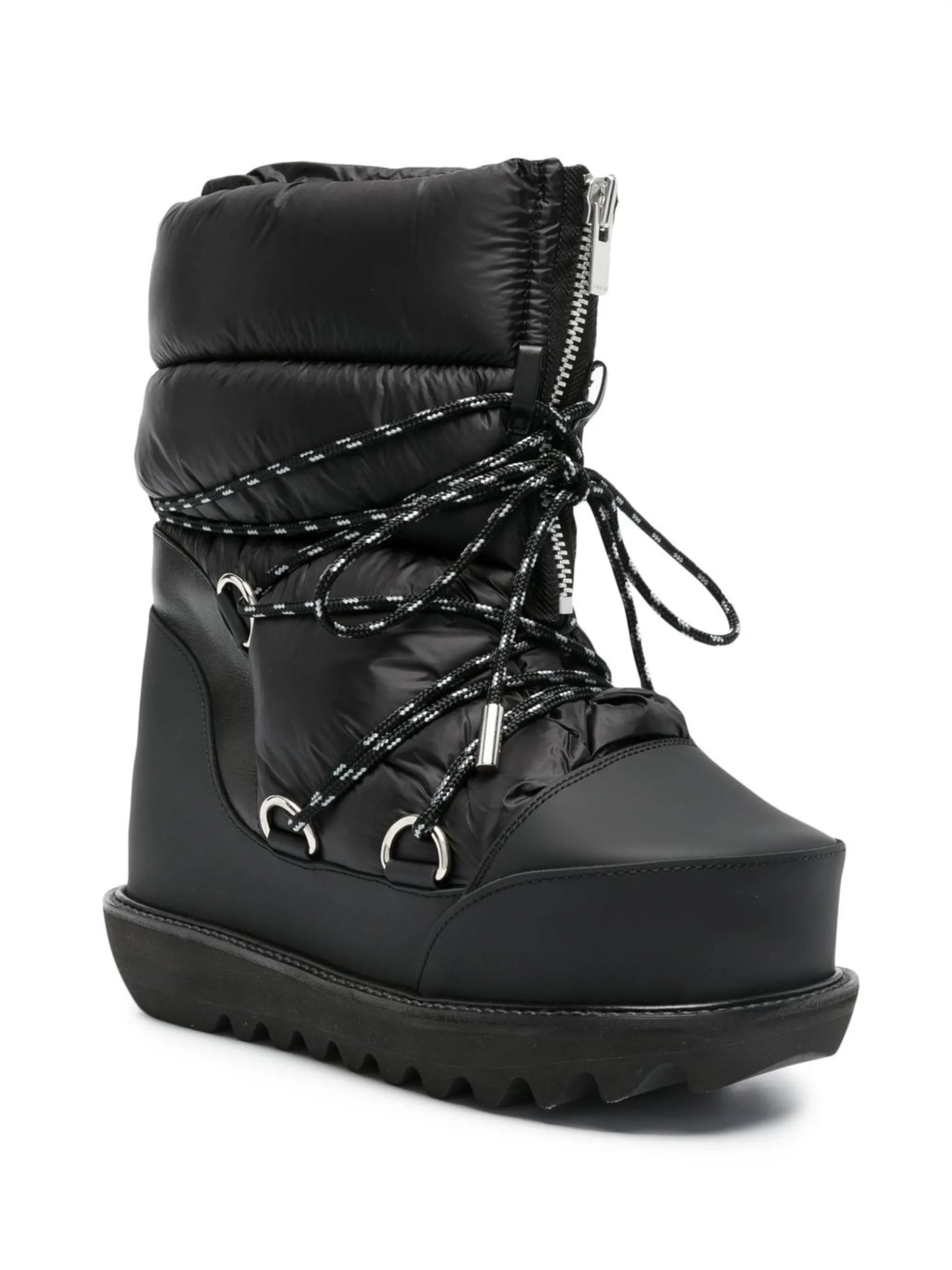 quilted lace-up ankle boots