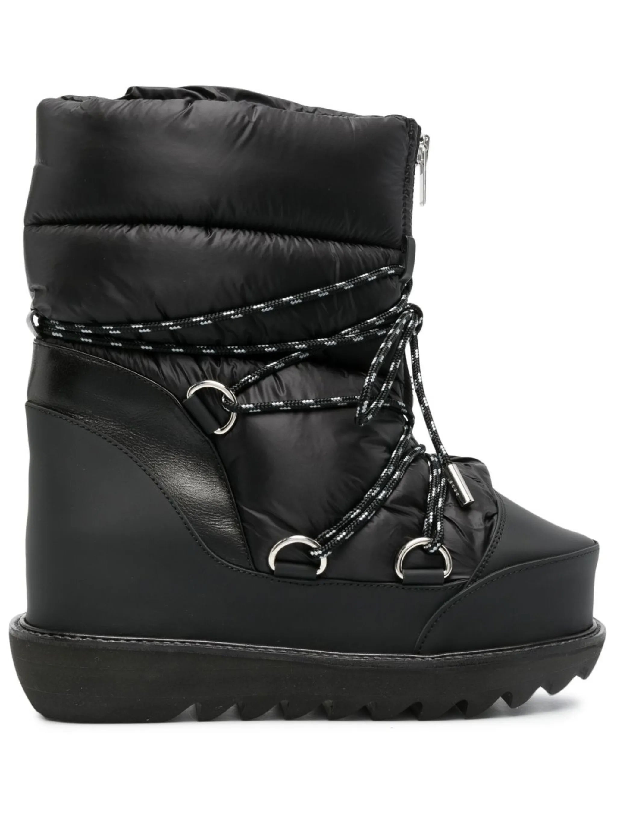 quilted lace-up ankle boots