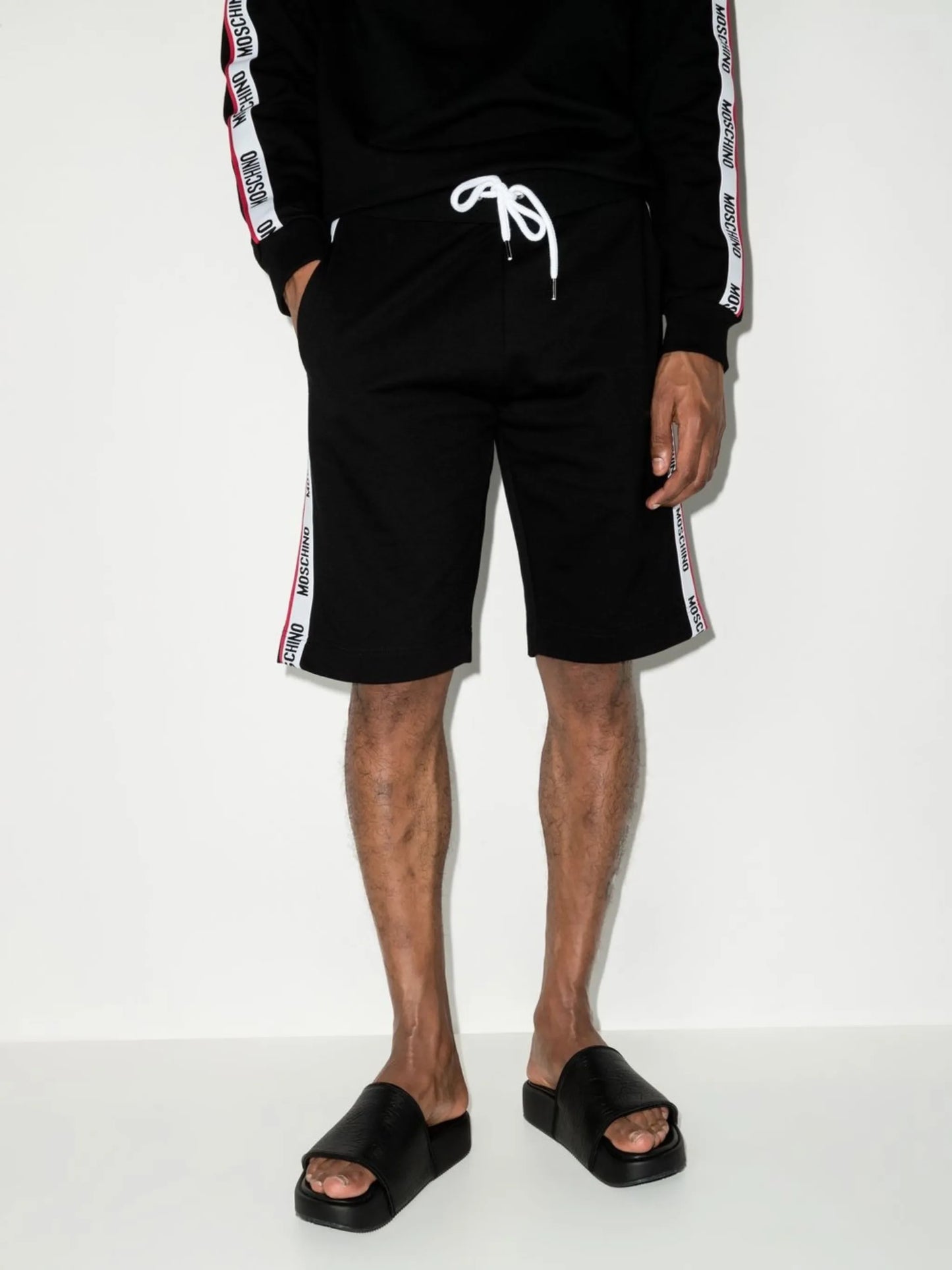 logo-tape drawstring-waist shorts