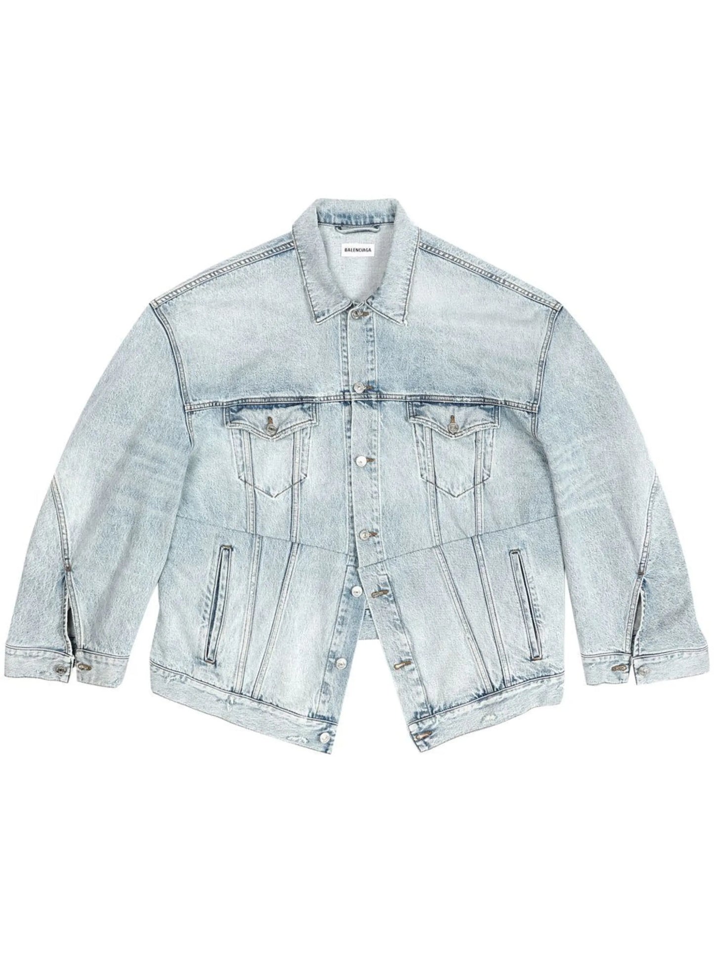 logo-embroidered denim jacket