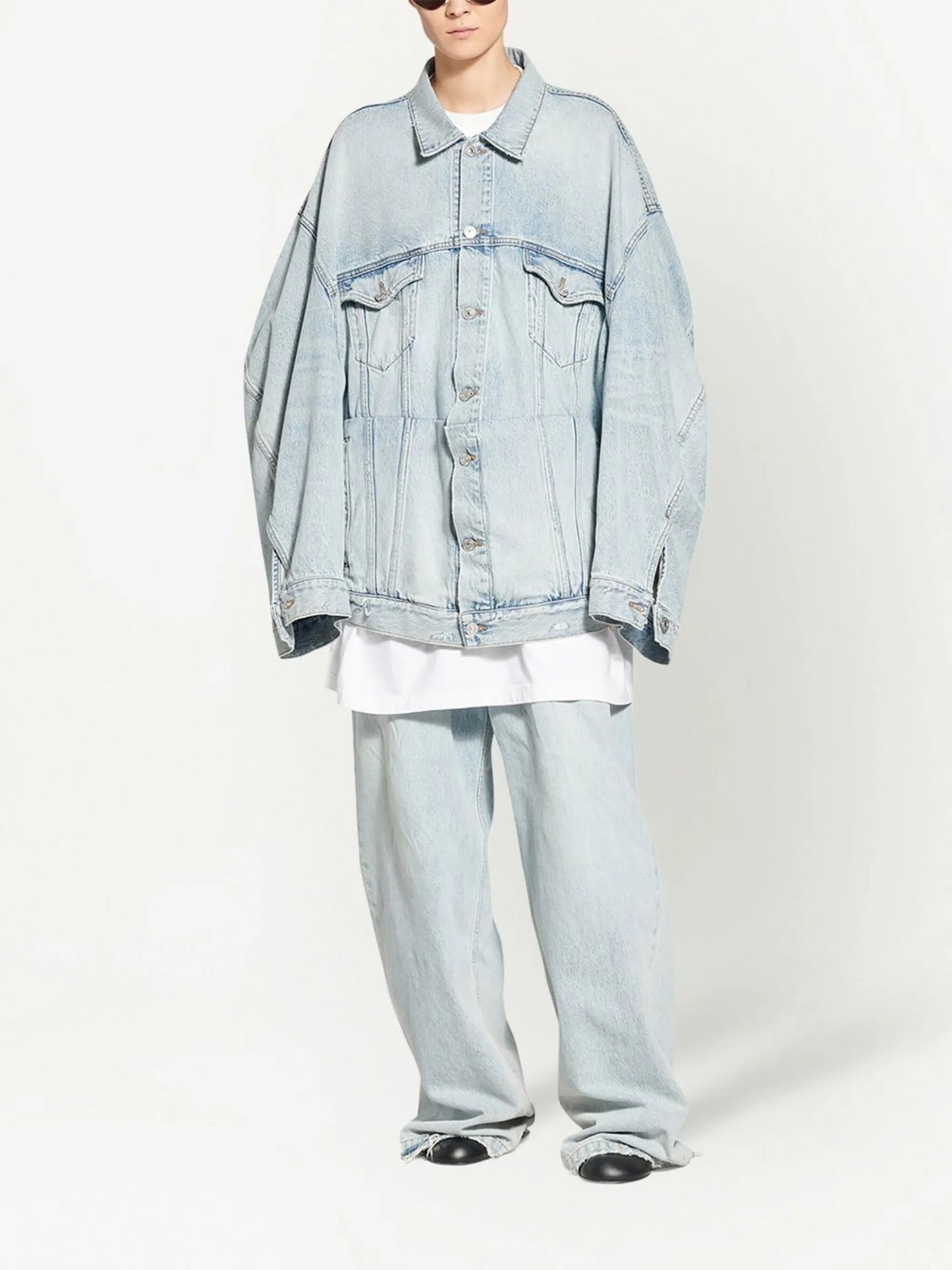 logo-embroidered denim jacket