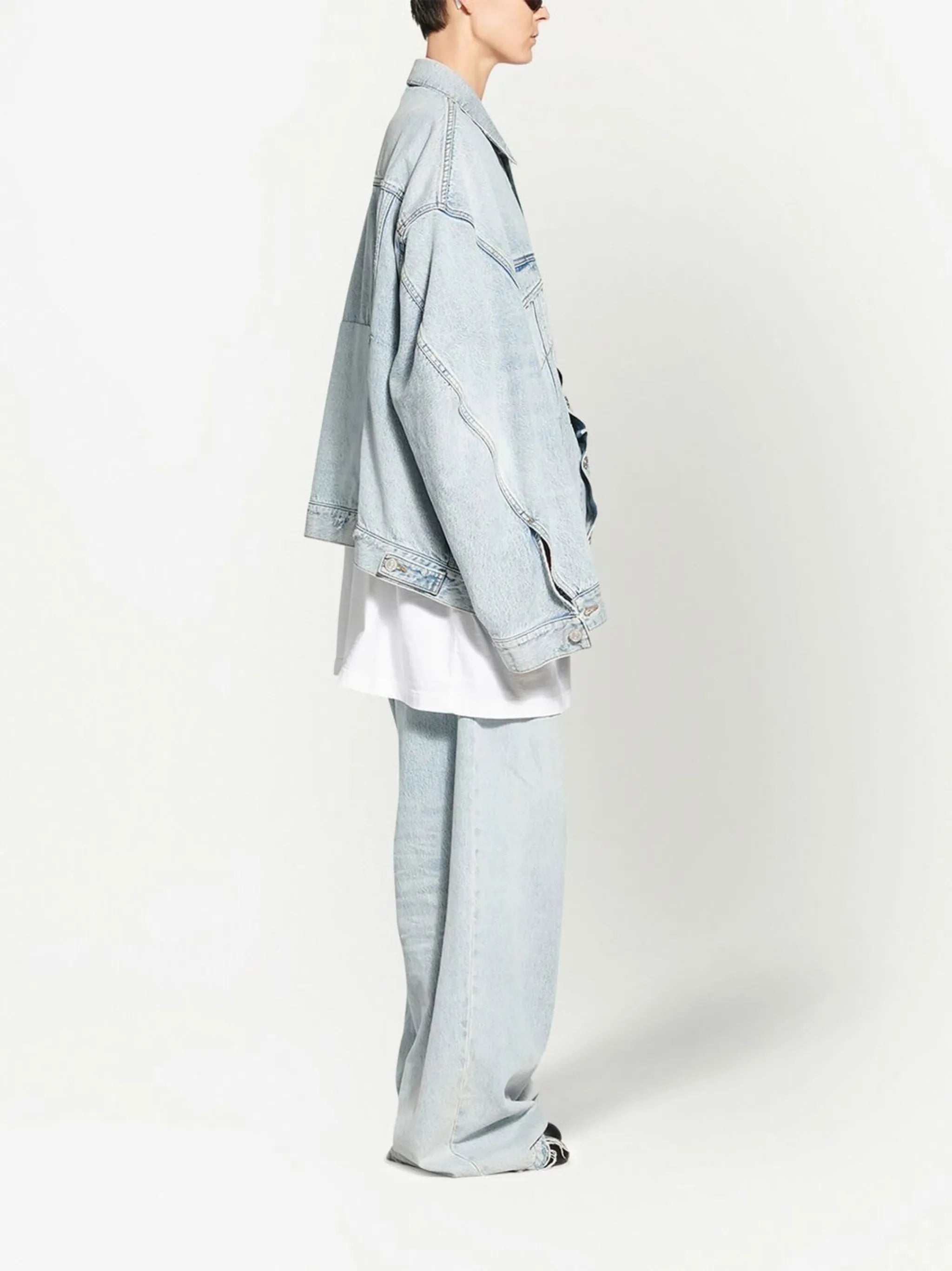 logo-embroidered denim jacket