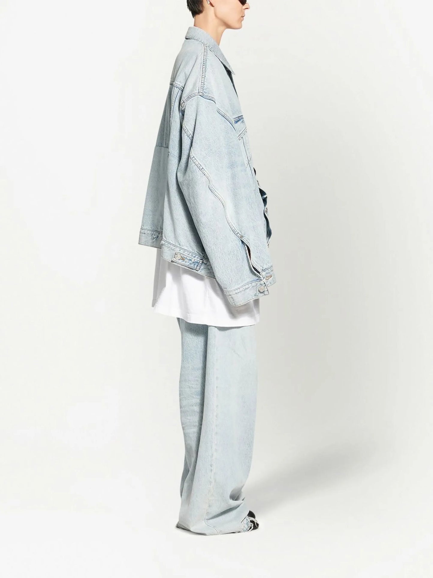 logo-embroidered denim jacket