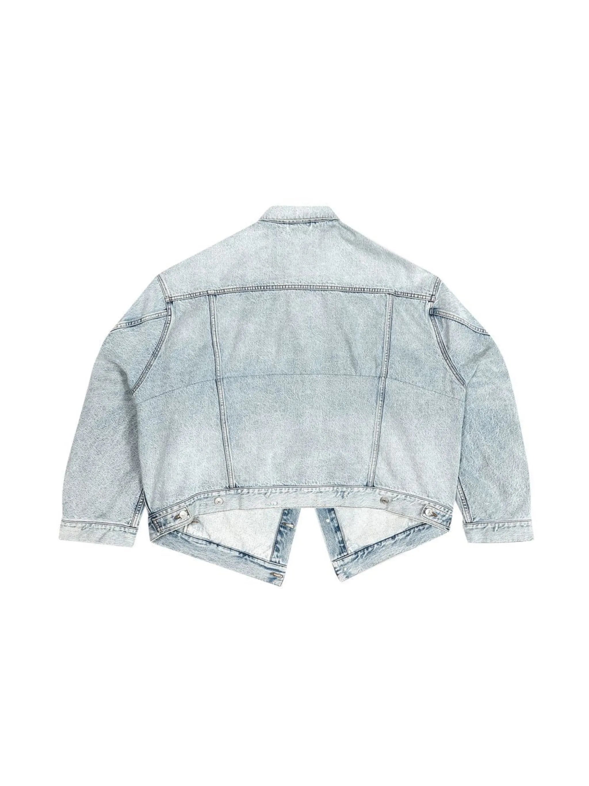 logo-embroidered denim jacket