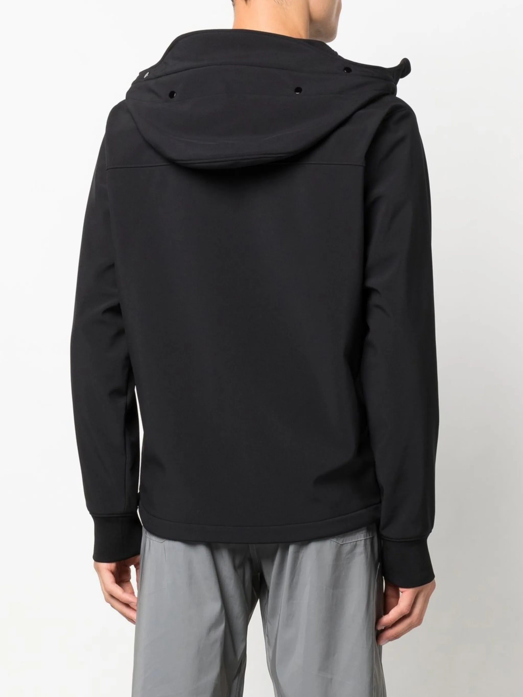 long-sleeve zip-up hooded jacket