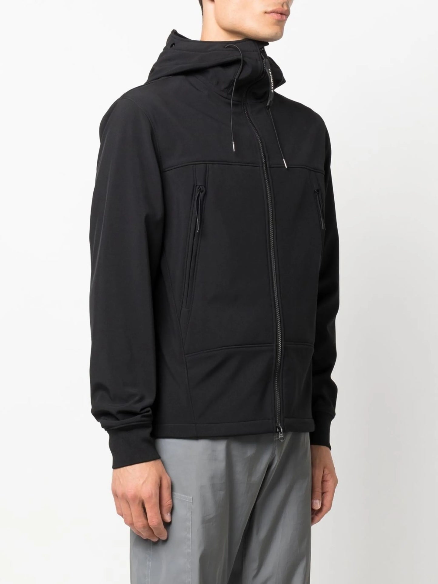 long-sleeve zip-up hooded jacket