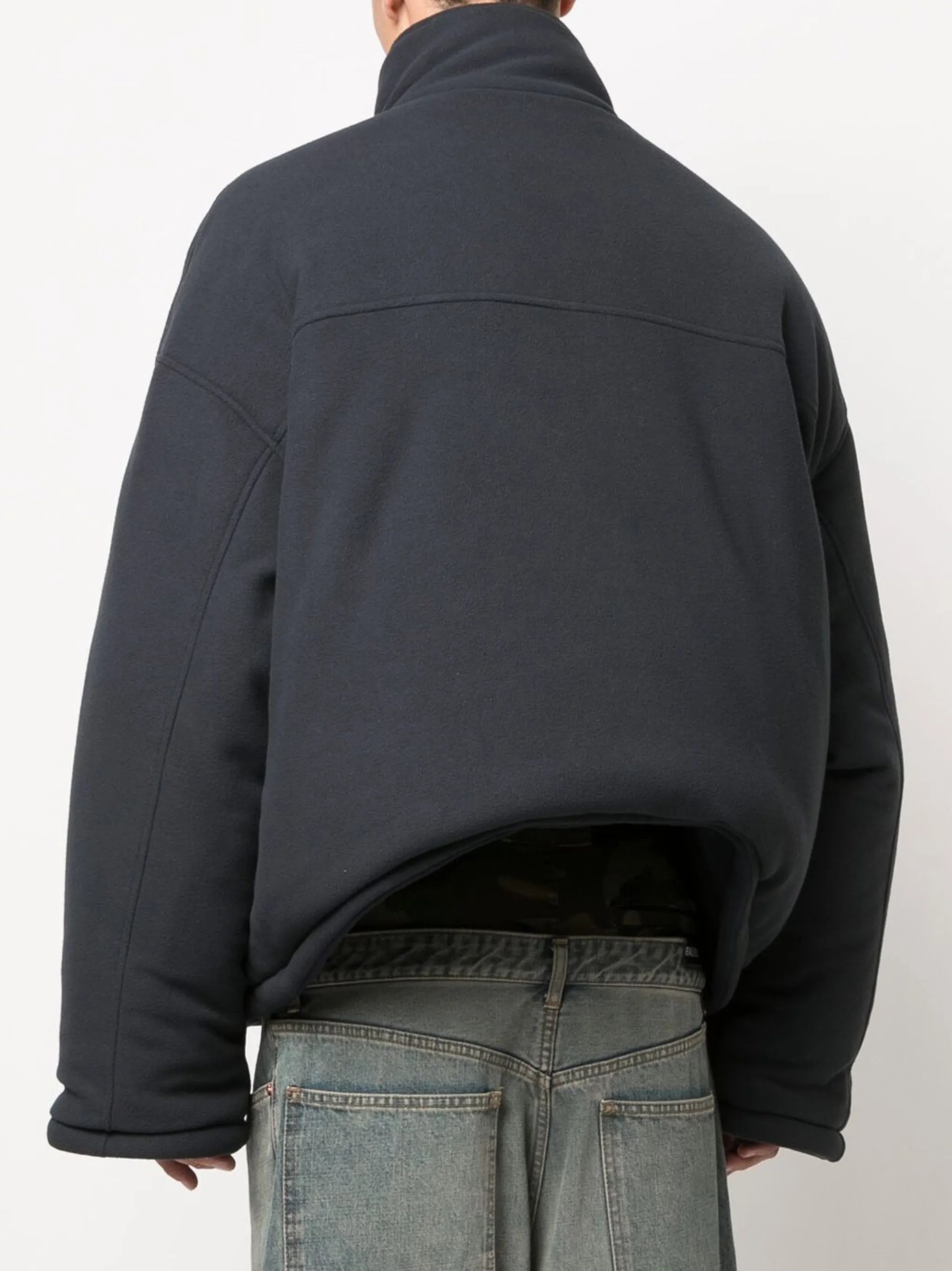 logo-print reversible padded coat