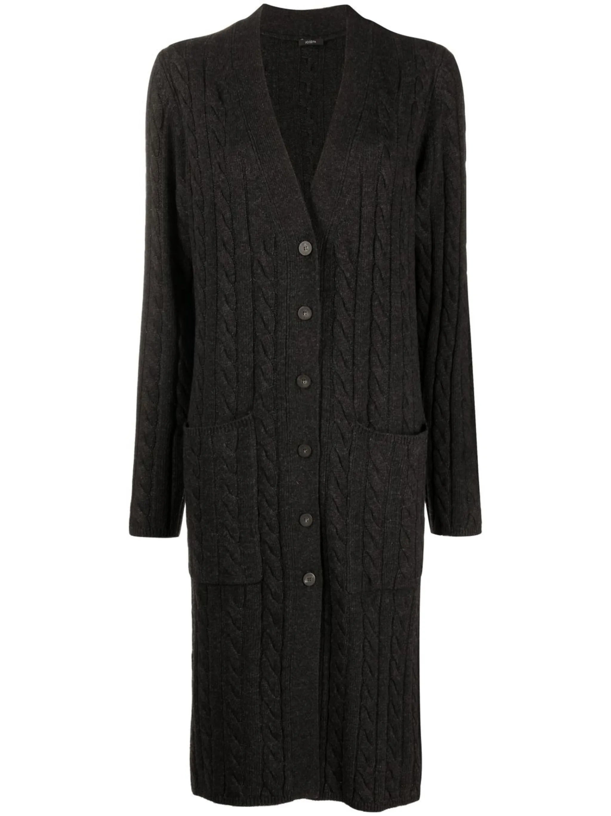 cable-knit midi cardigan
