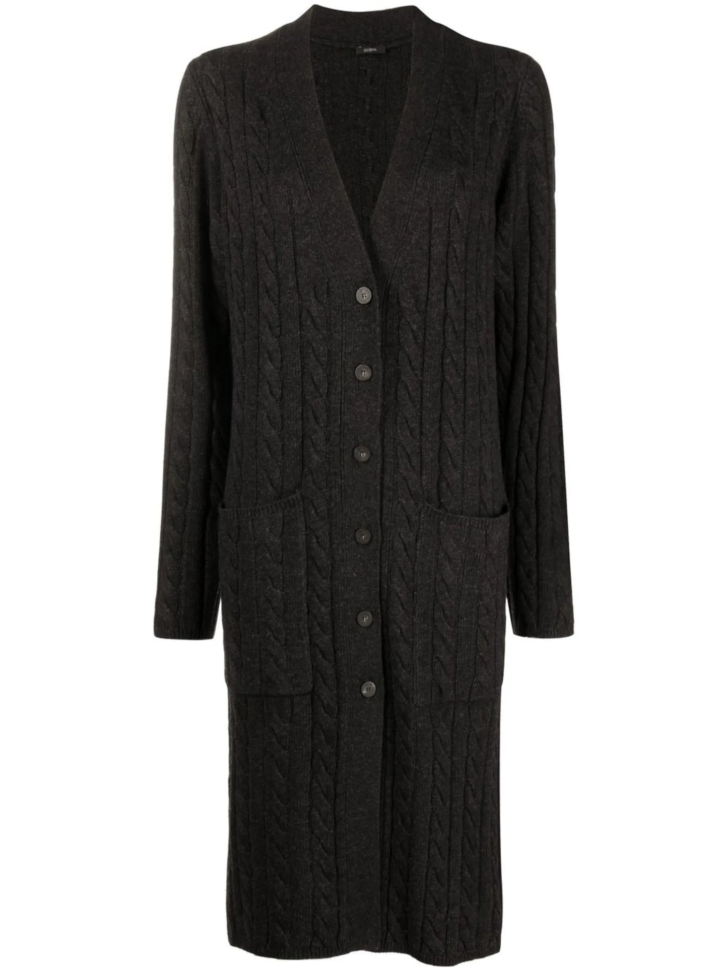 cable-knit midi cardigan