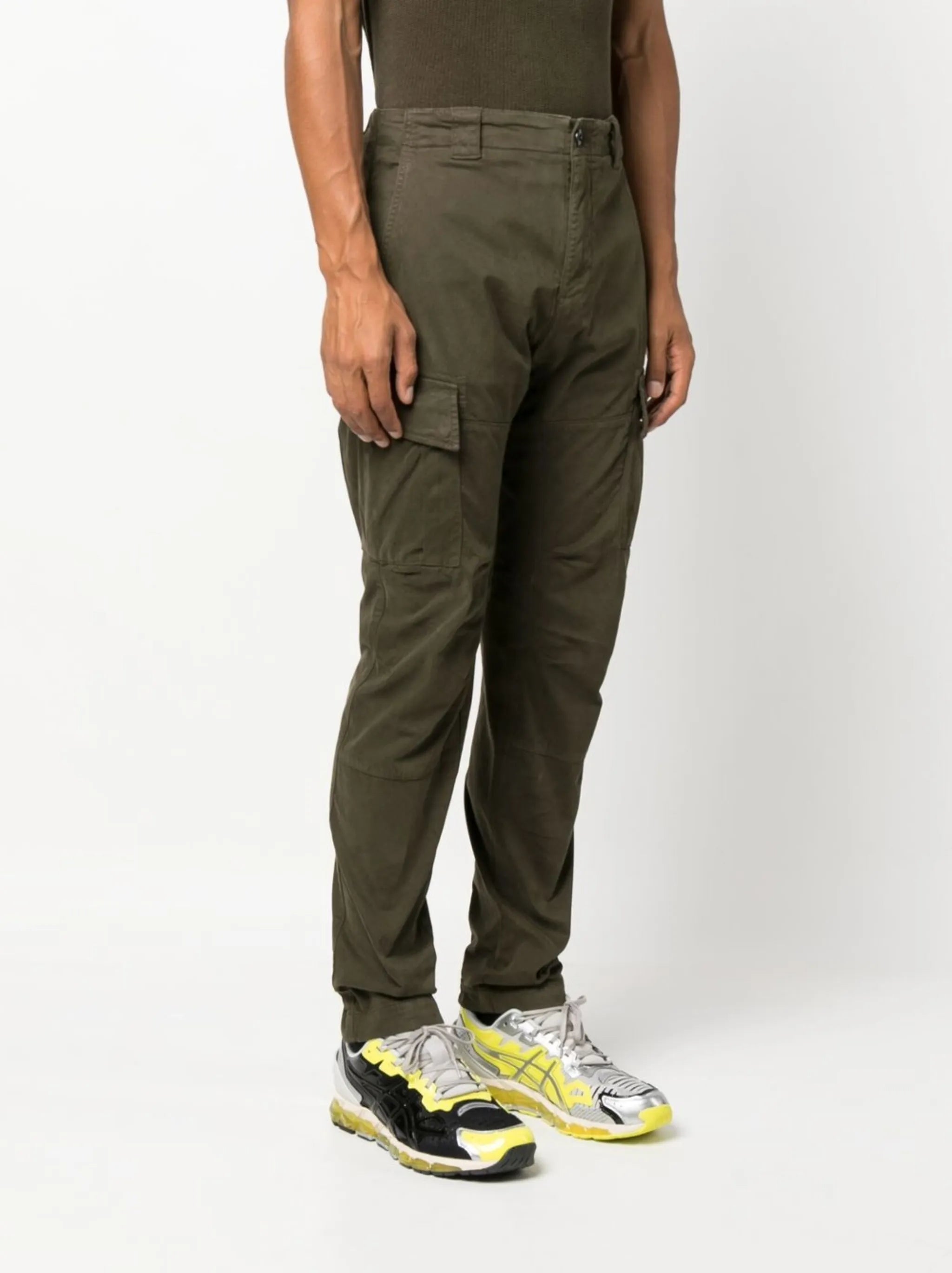 logo-patch tapered cargo trousers