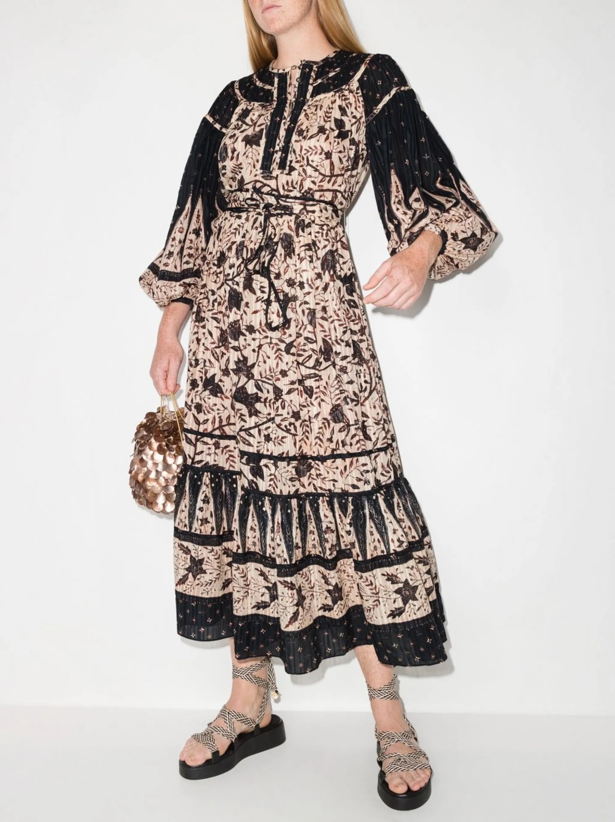 Kemala printed tiered dress