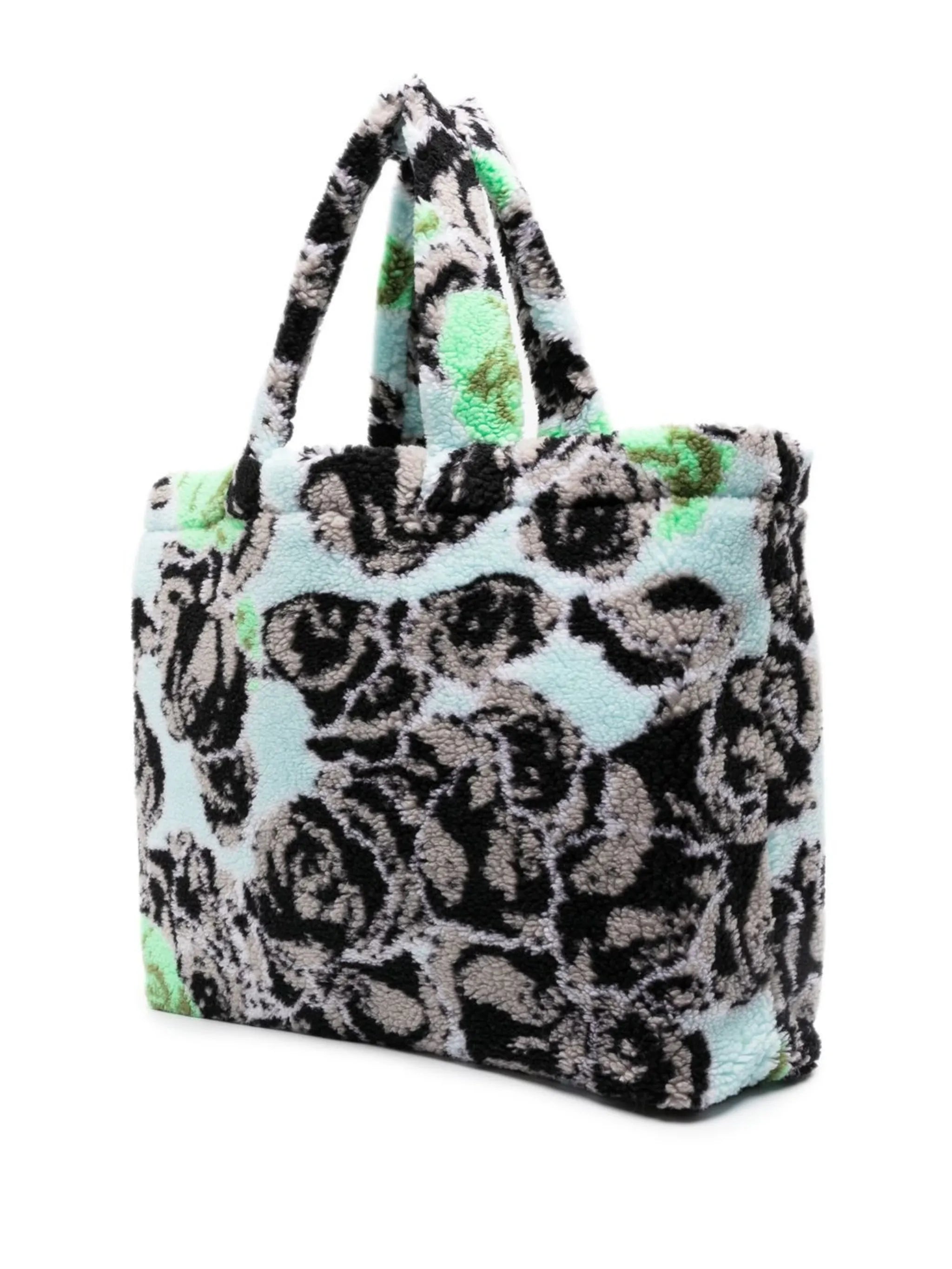 floral jacquard tote bag